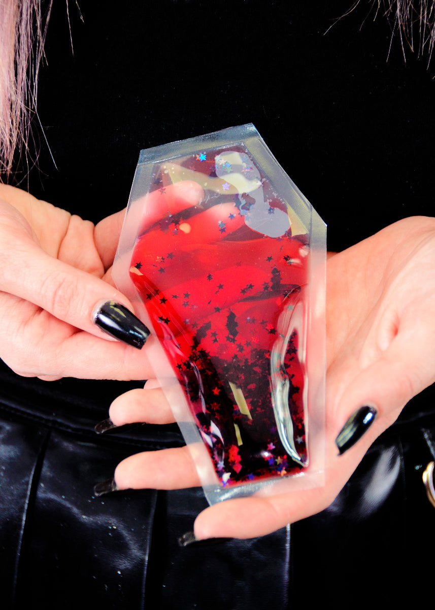 Liquid Glitter Coffin Sparkle Square - Bloodsucker - Electric Bubblegum