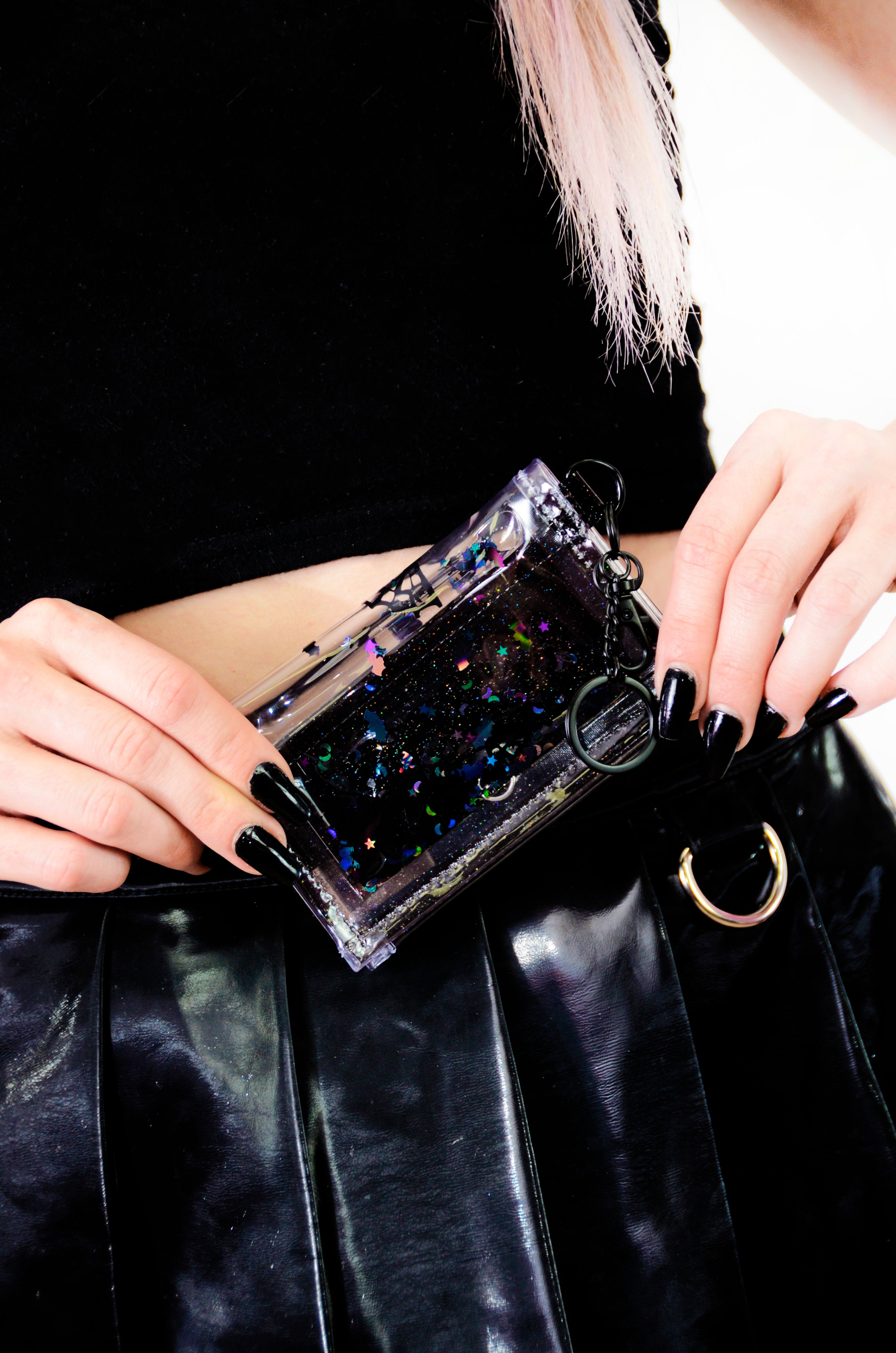 Liquid Glitter Tiny Wallet - Bewitched - Electric Bubblegum