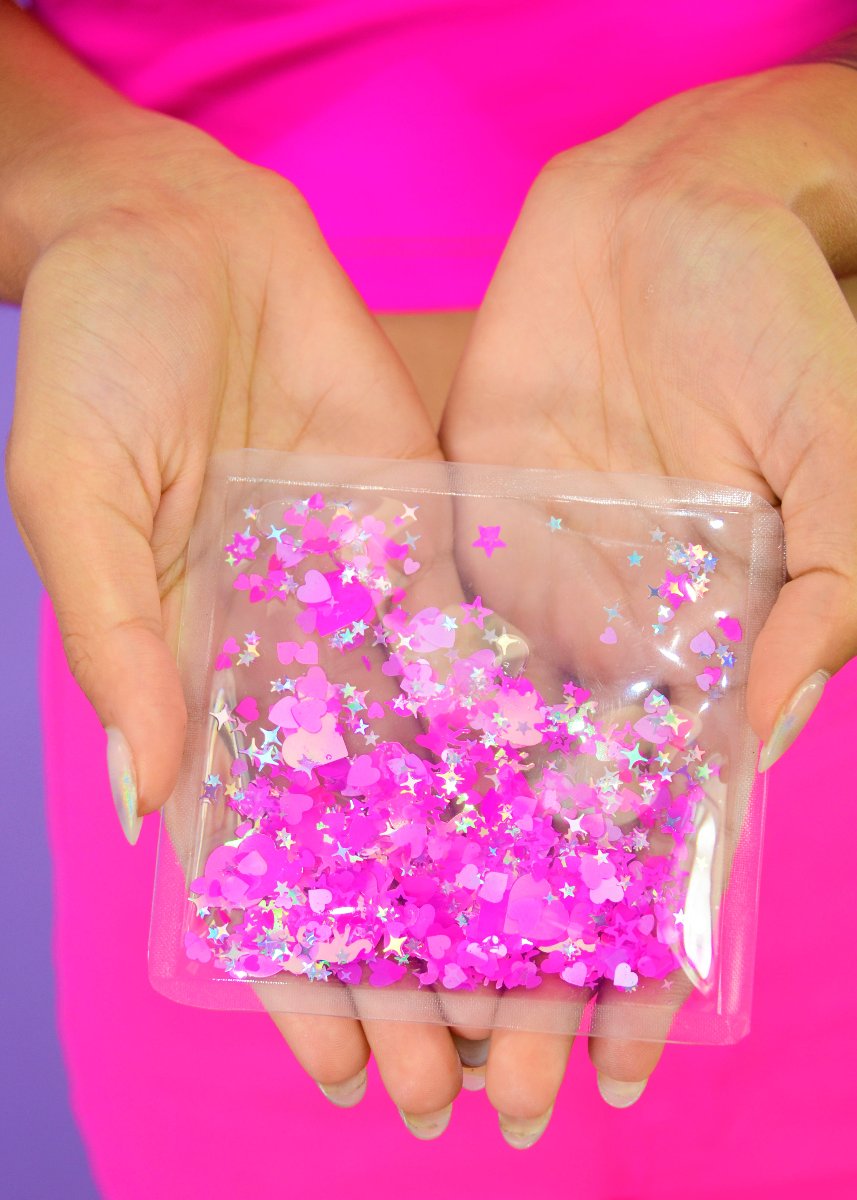 Liquid Glitter Sparkle Square - Cosmic Unicorn - Electric Bubblegum
