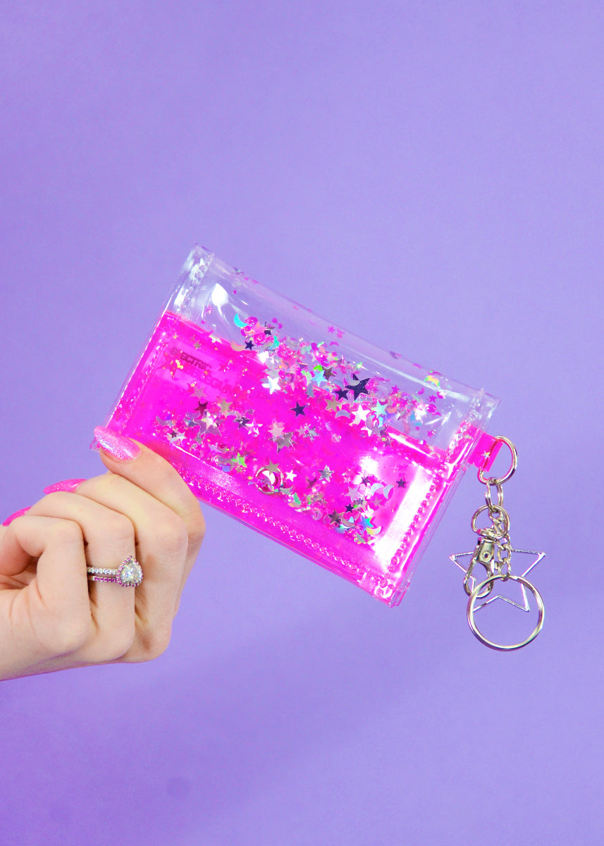 Liquid Glitter Tiny Wallet - Disco Doll