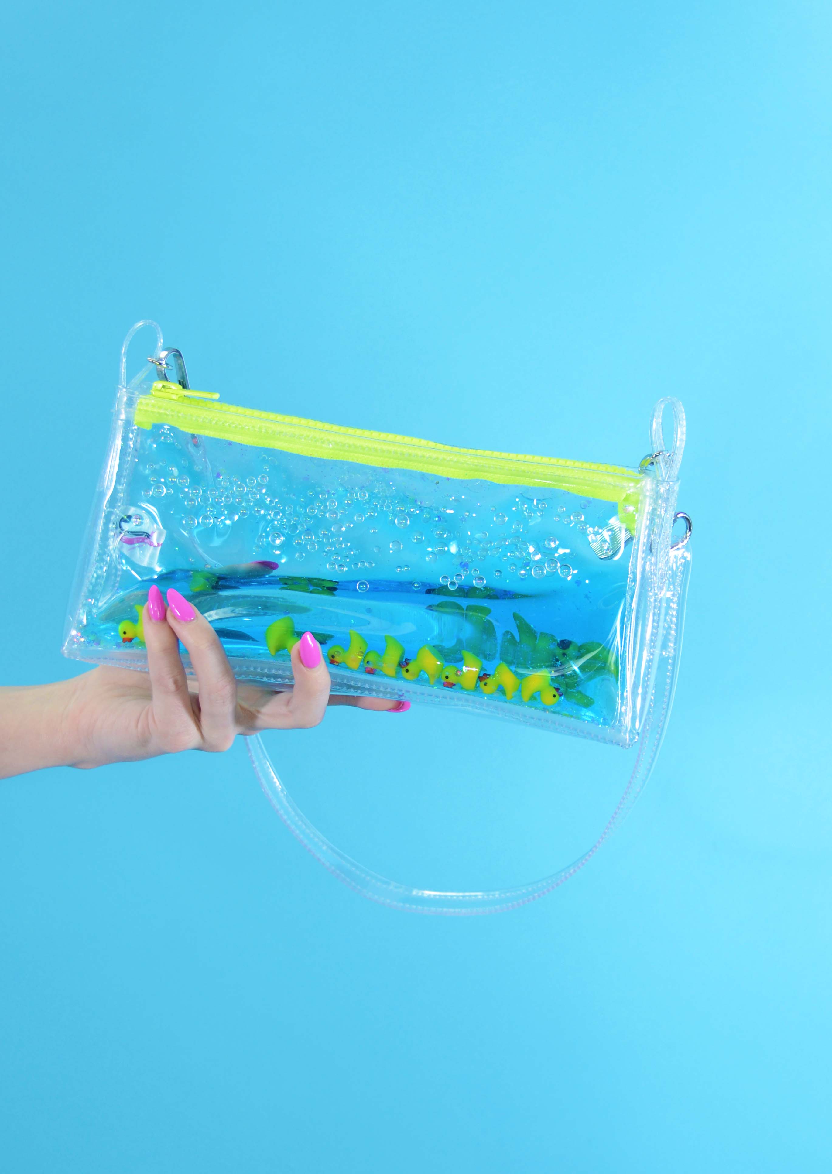 Liquid Glitter Mini Zip Purse - Splish Splash