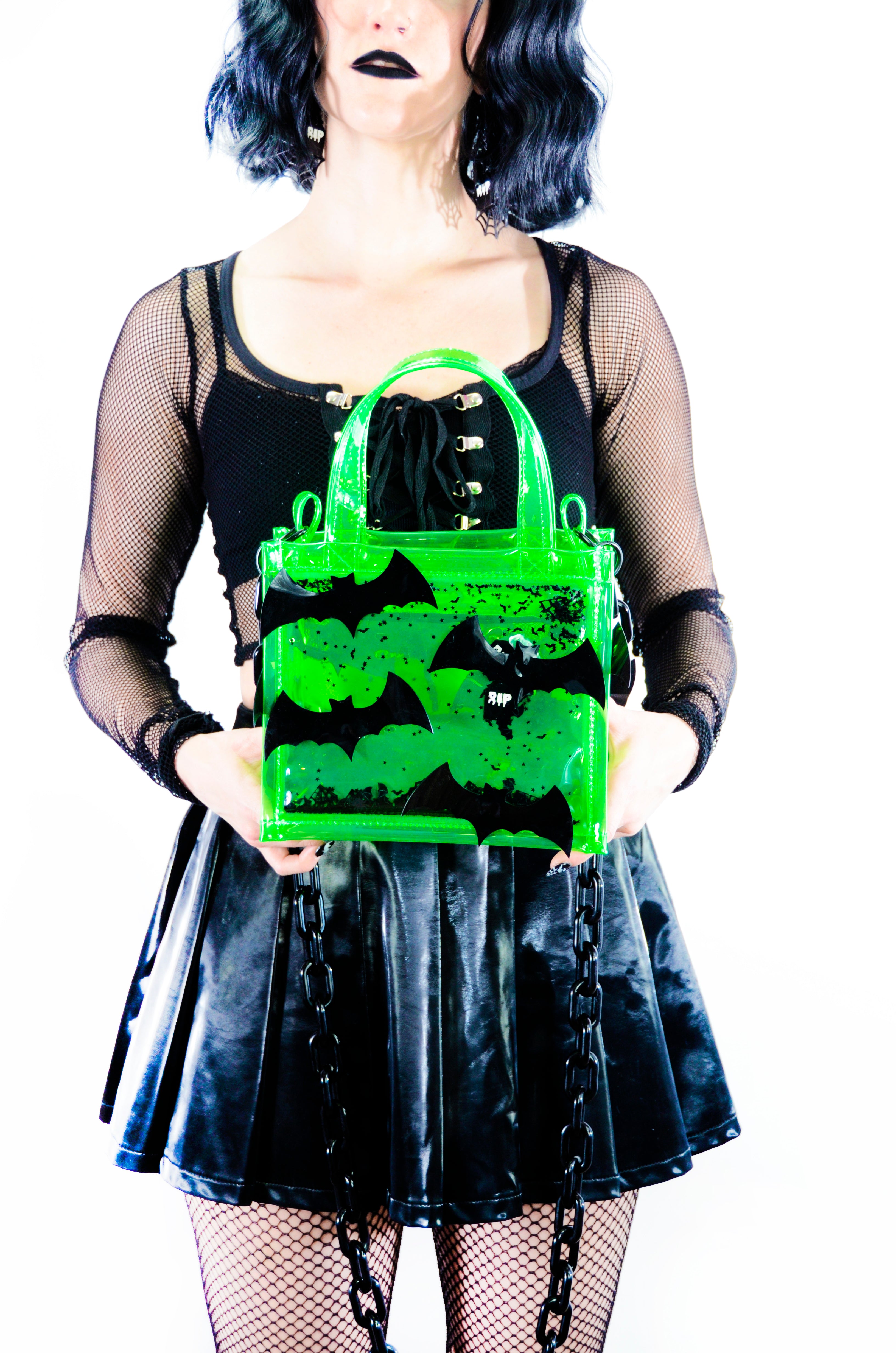 Liquid Glitter Mini Tote - Toxic Terror - Electric Bubblegum