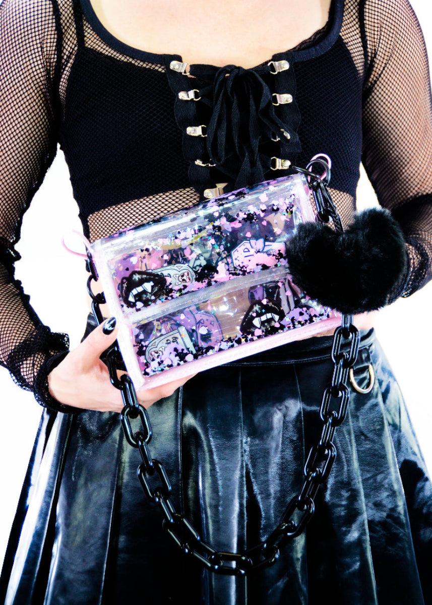 Liquid Glitter Mini Purse - Died Pretty - Electric Bubblegum