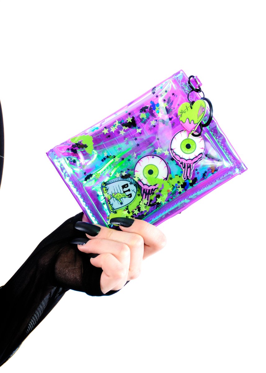 Liquid Glitter Mini Wallet - Monster Mash - Electric Bubblegum