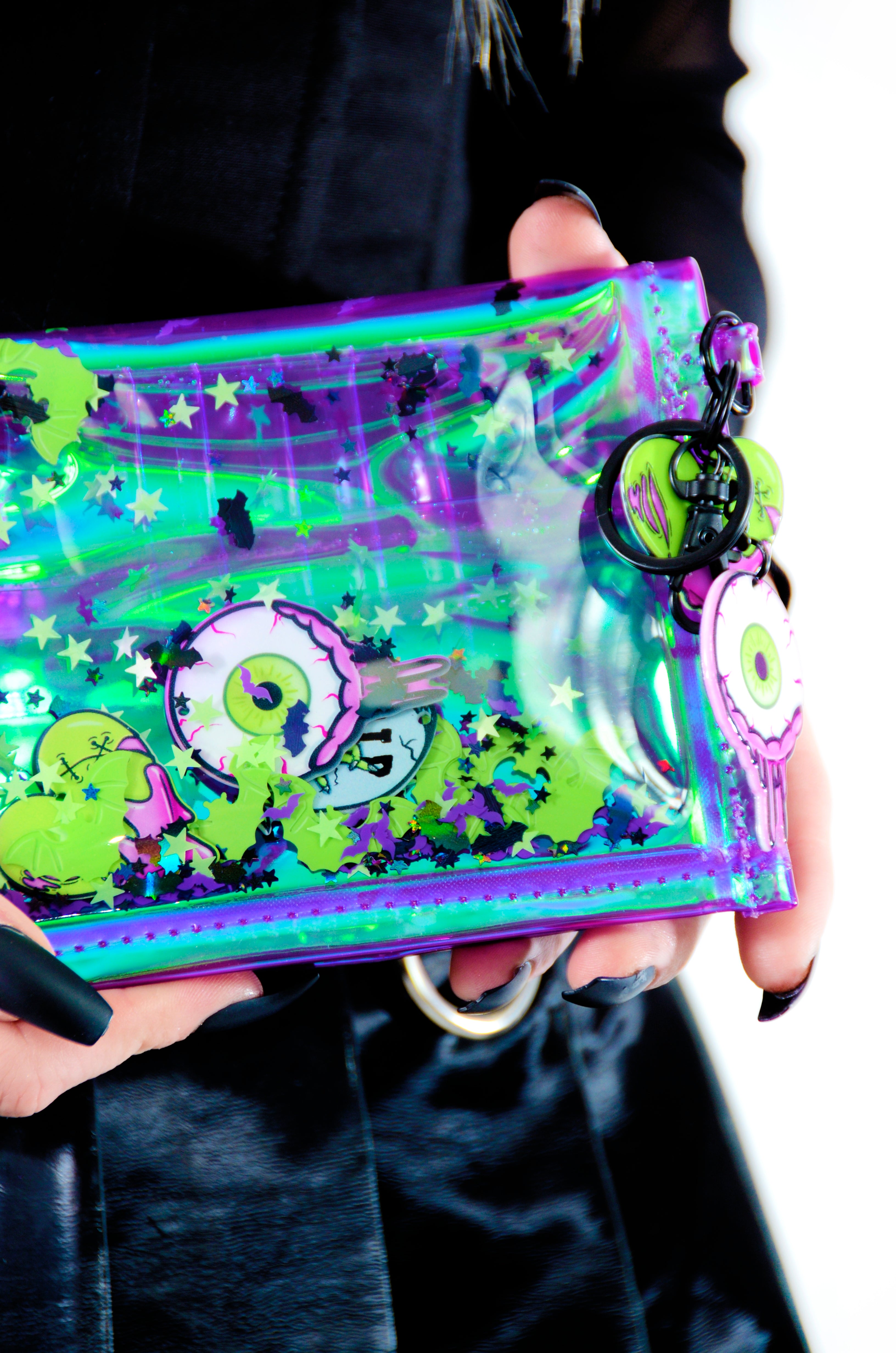 Liquid Glitter Mini Wallet - Monster Mash - Electric Bubblegum