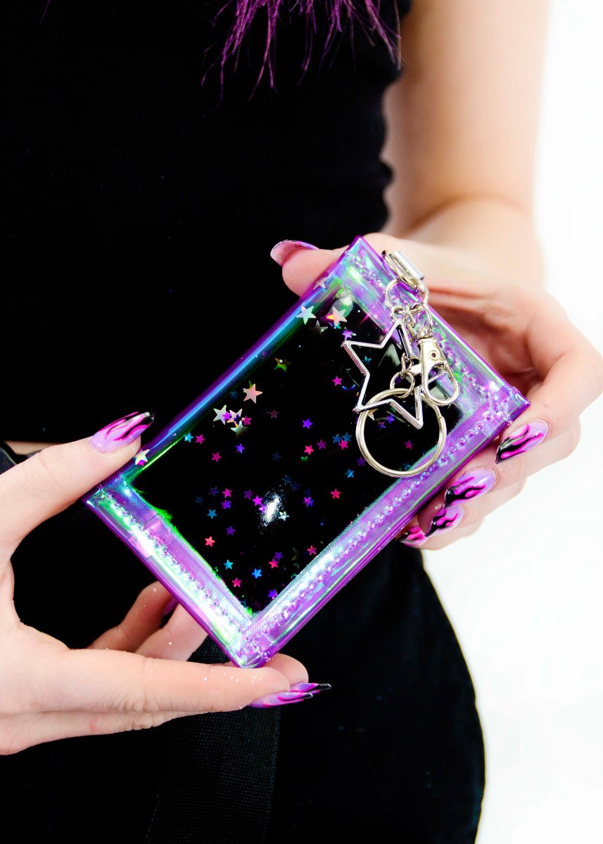 Liquid Glitter Tiny Wallet - Starchild - Electric Bubblegum
