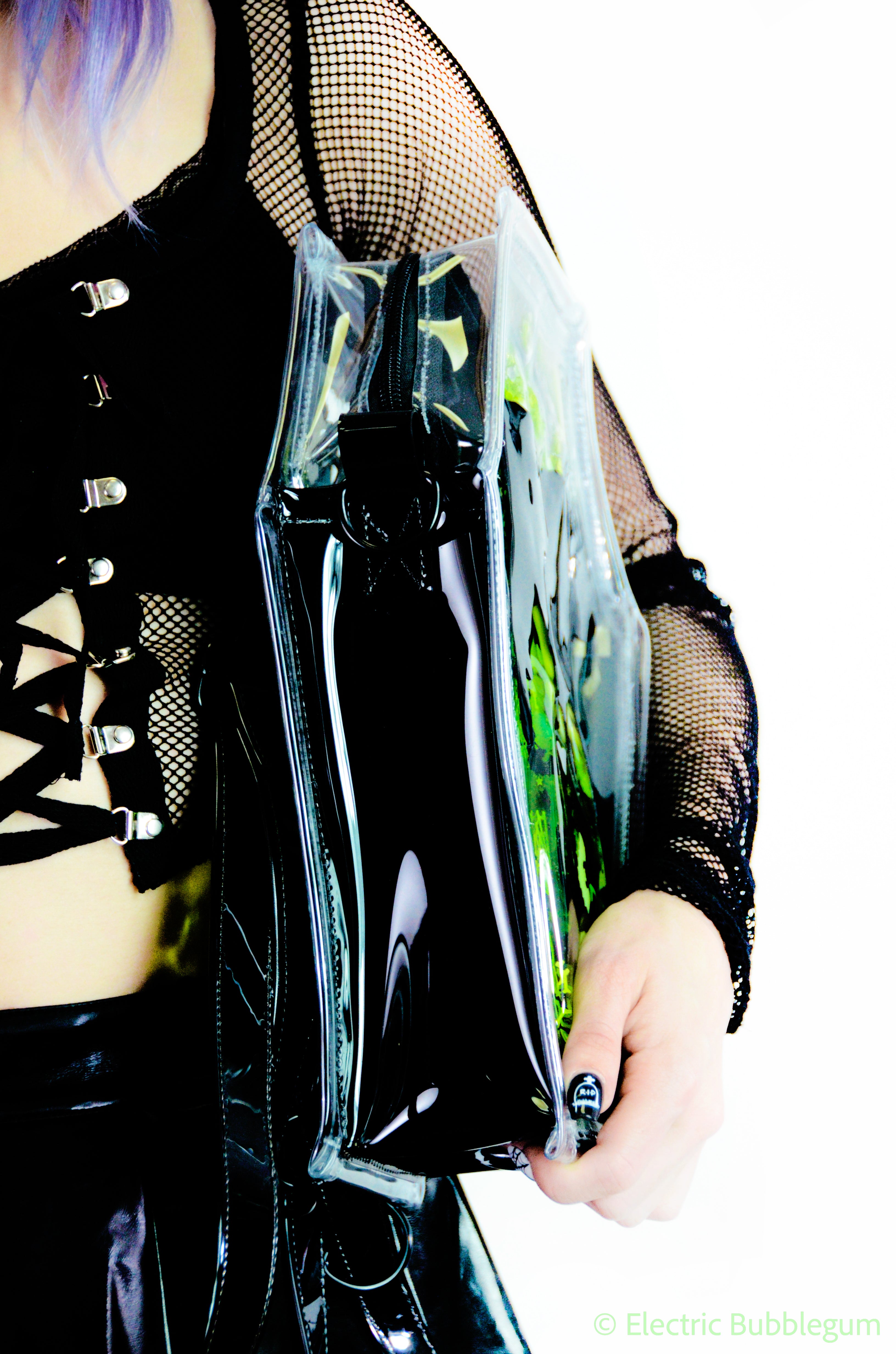 Liquid Glitter Coffin 2 in 1 Backpack/ Crossbody Bag - Night of Terror - Electric Bubblegum