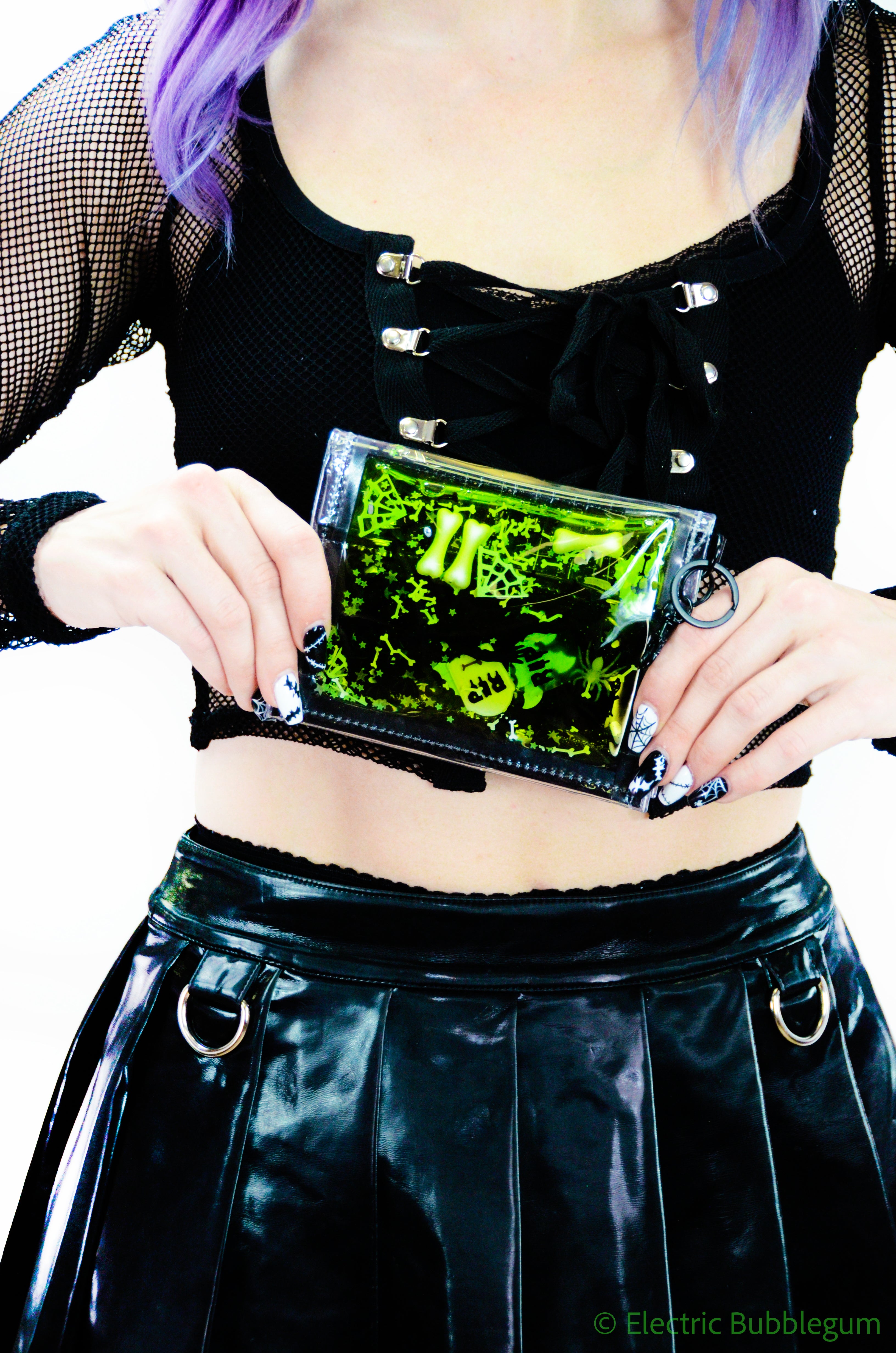 Glitter Goo Mini Wallet - Night of Terror - Electric Bubblegum