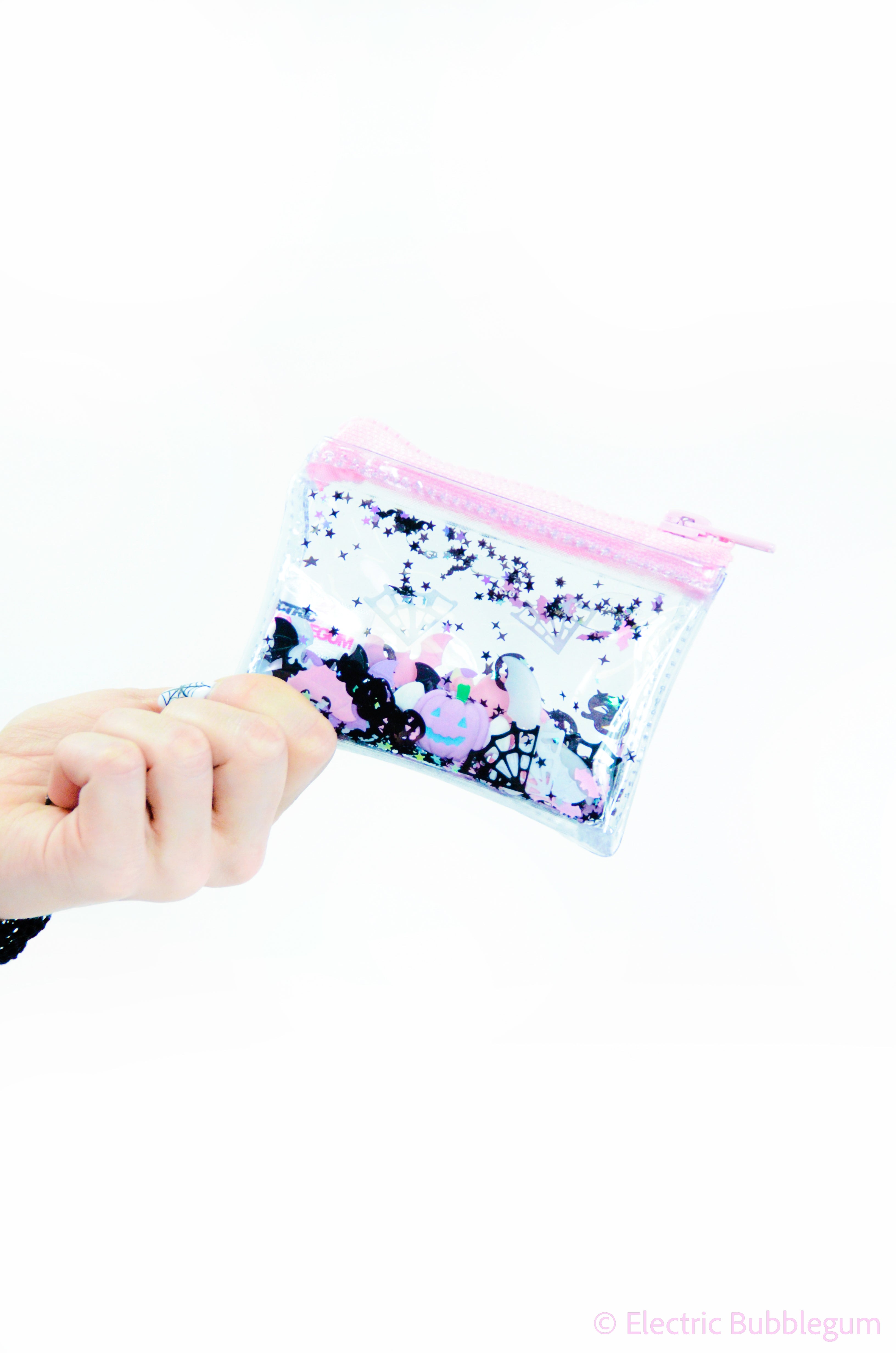 Liquid Glitter Coin Purse - Baby Ghoul - Electric Bubblegum