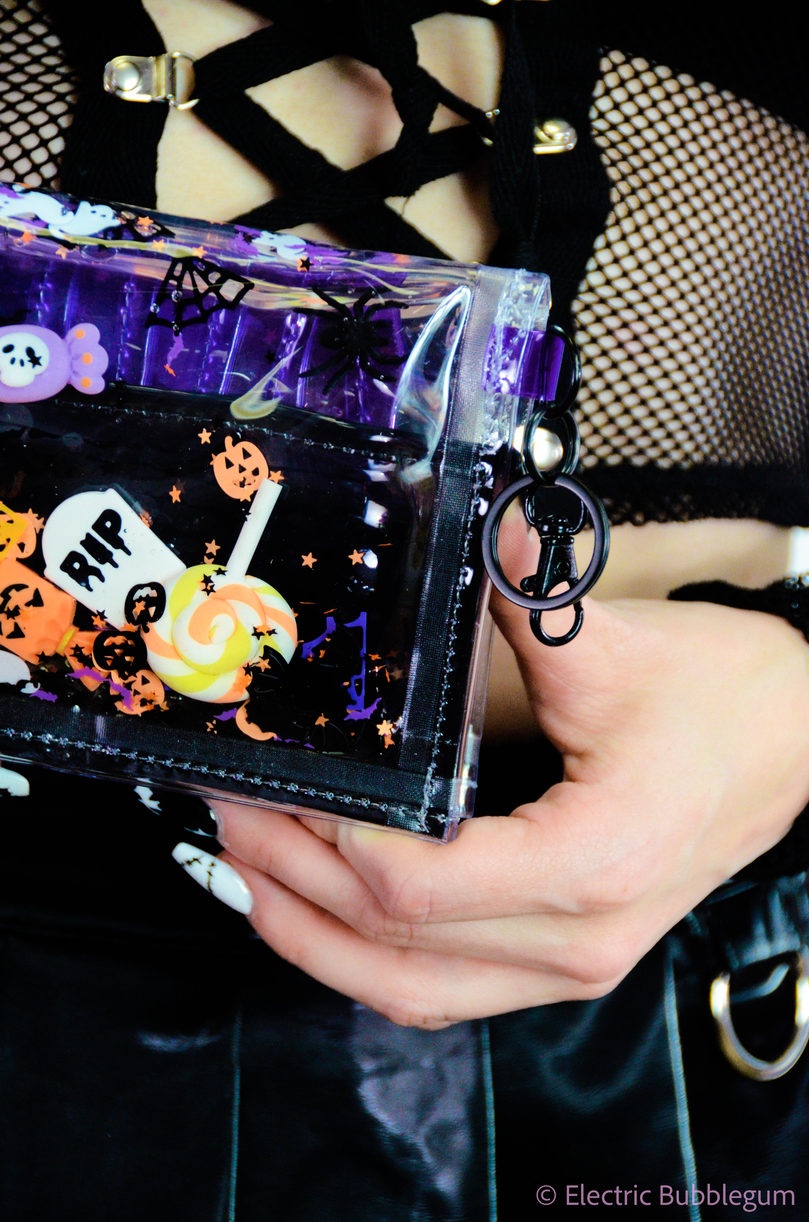 Liquid Glitter Mini Wallet - Trick or Treat - Electric Bubblegum