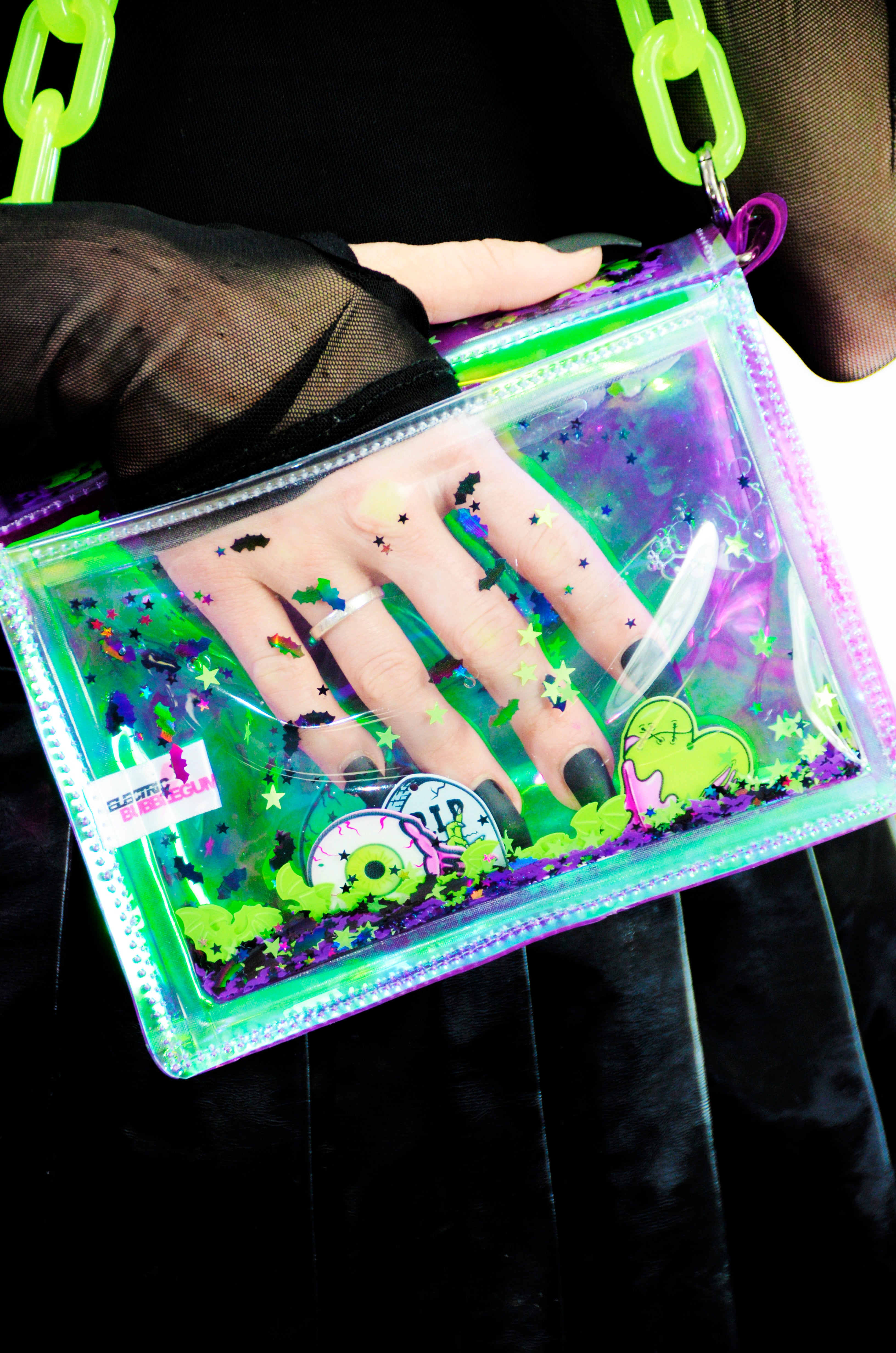 Liquid Glitter Mini Purse - Monster Mash - Electric Bubblegum