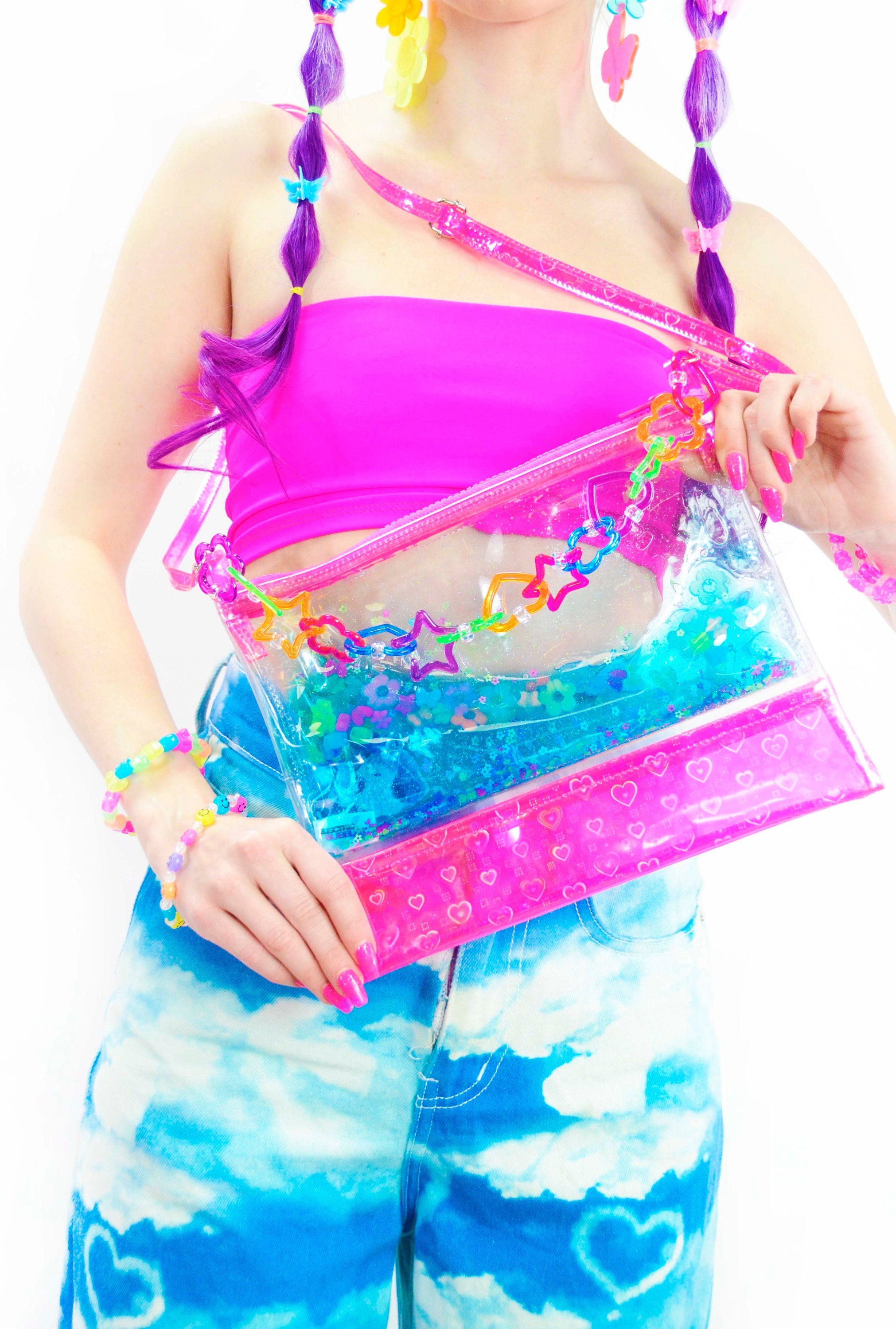 Glitter Goo Cross Body Purse - Neon Daze - Electric Bubblegum