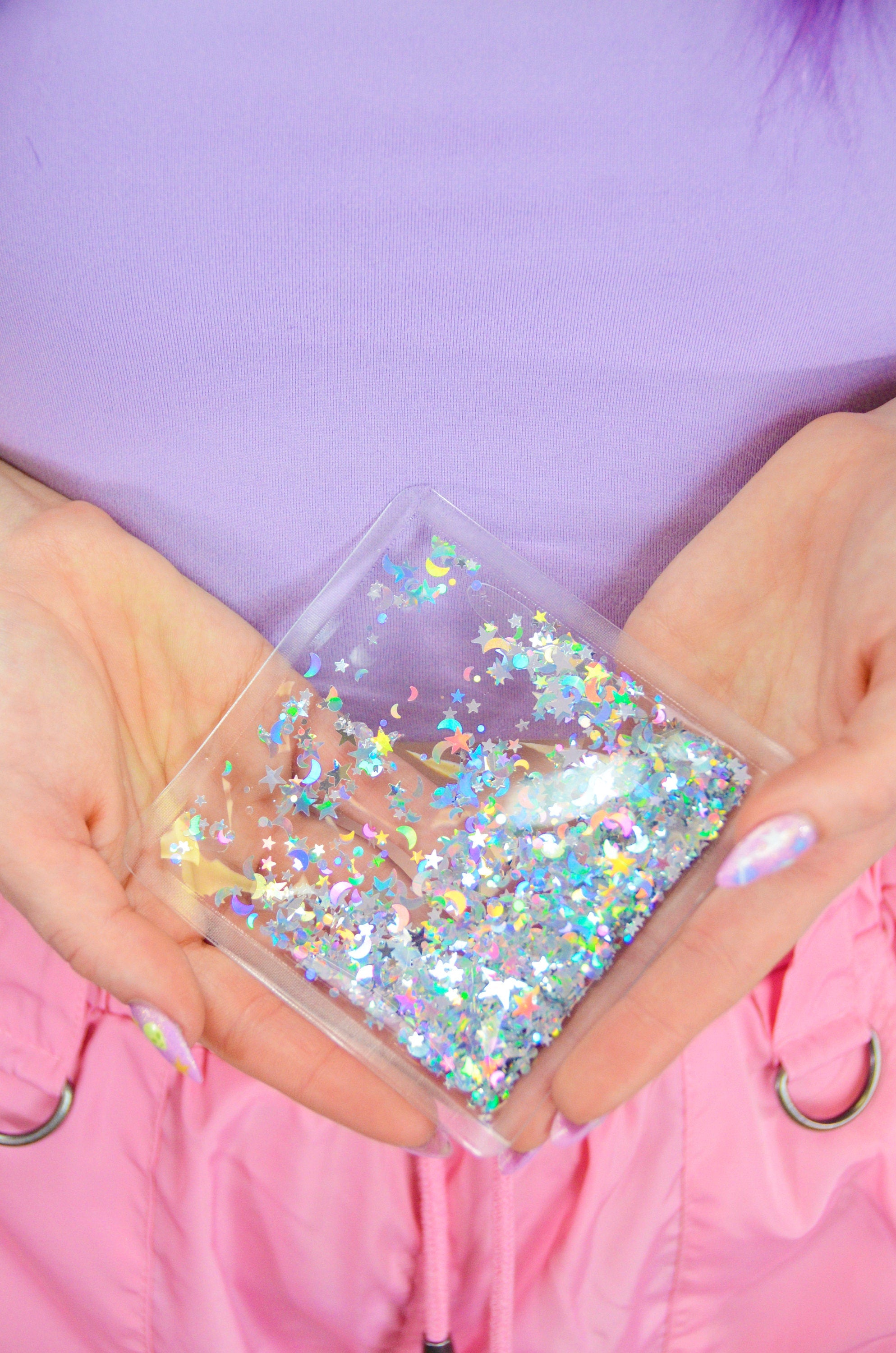 Liquid Glitter Sparkle Square - Disco Diva - Electric Bubblegum