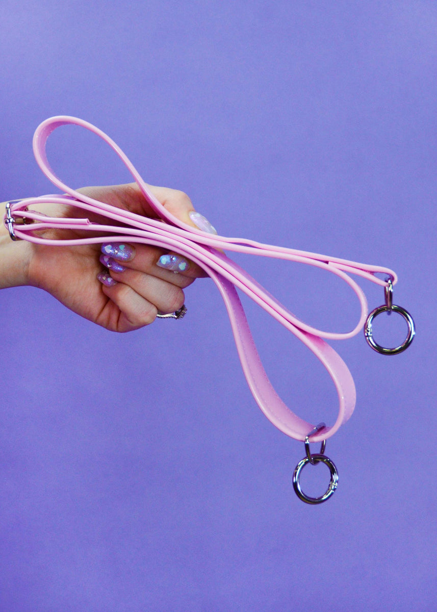 Pastel Pink Vinyl Purse Strap - Electric Bubblegum