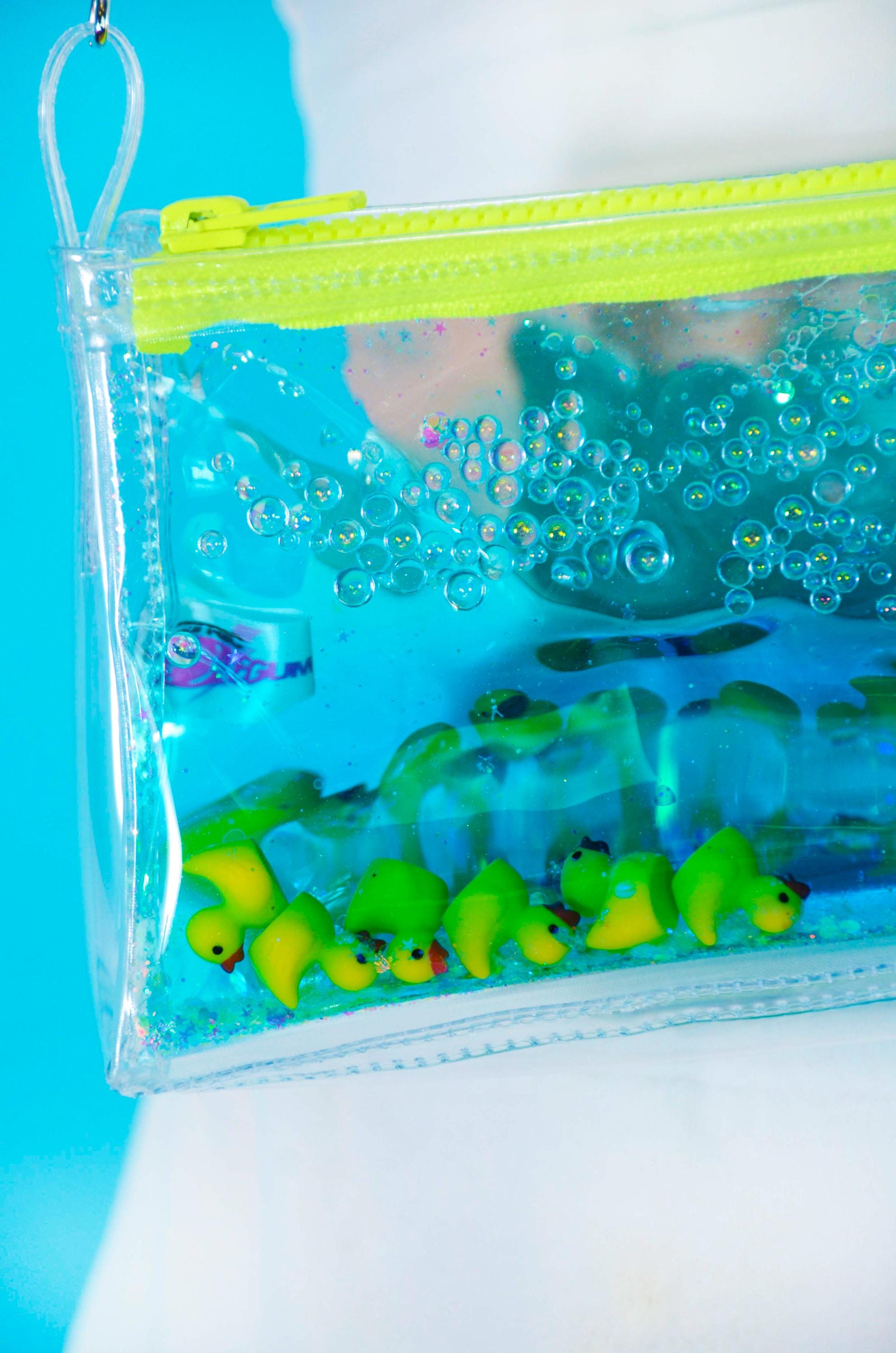 Liquid Glitter Mini Zip Purse - Splish Splash