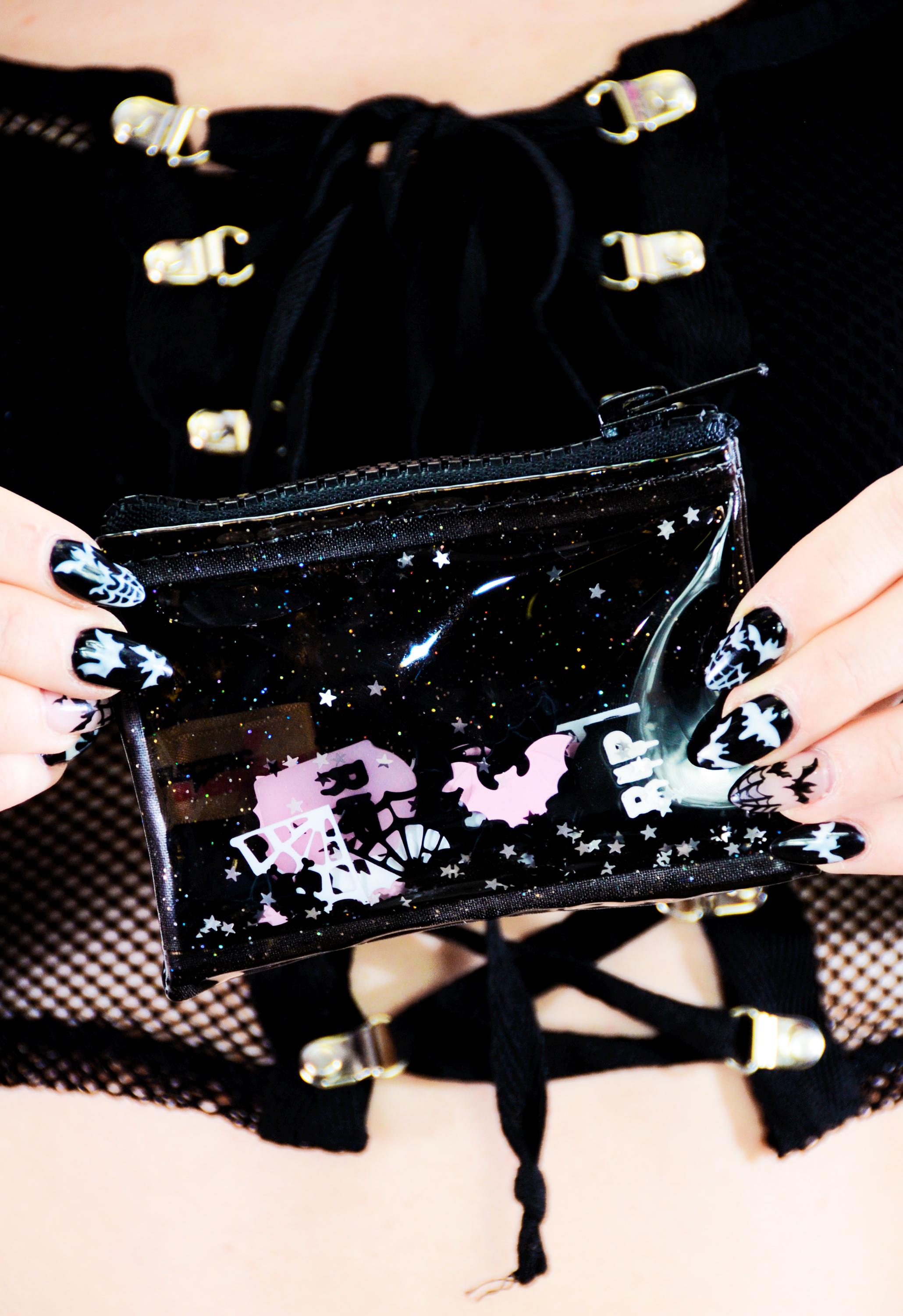 Liquid Glitter Coin Purse - Cemetery Sweetheart - Electric Bubblegum