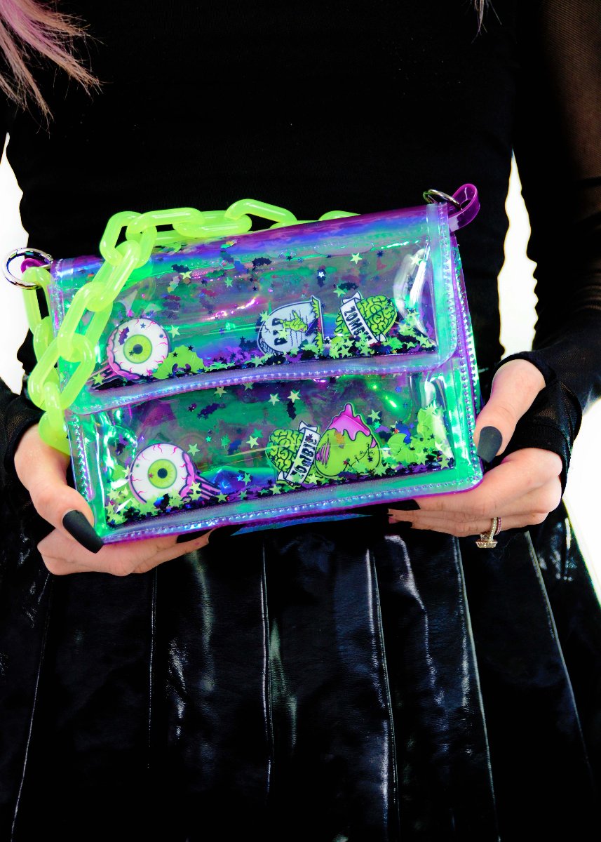 Liquid Glitter Mini Purse - Monster Mash - Electric Bubblegum