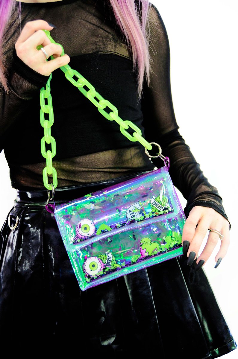 Liquid Glitter Mini Purse - Monster Mash - Electric Bubblegum