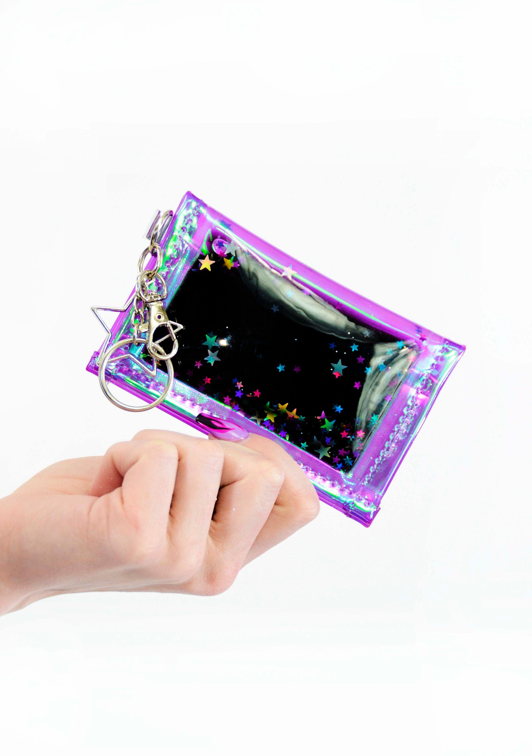Liquid Glitter Tiny Wallet - Starchild - Electric Bubblegum