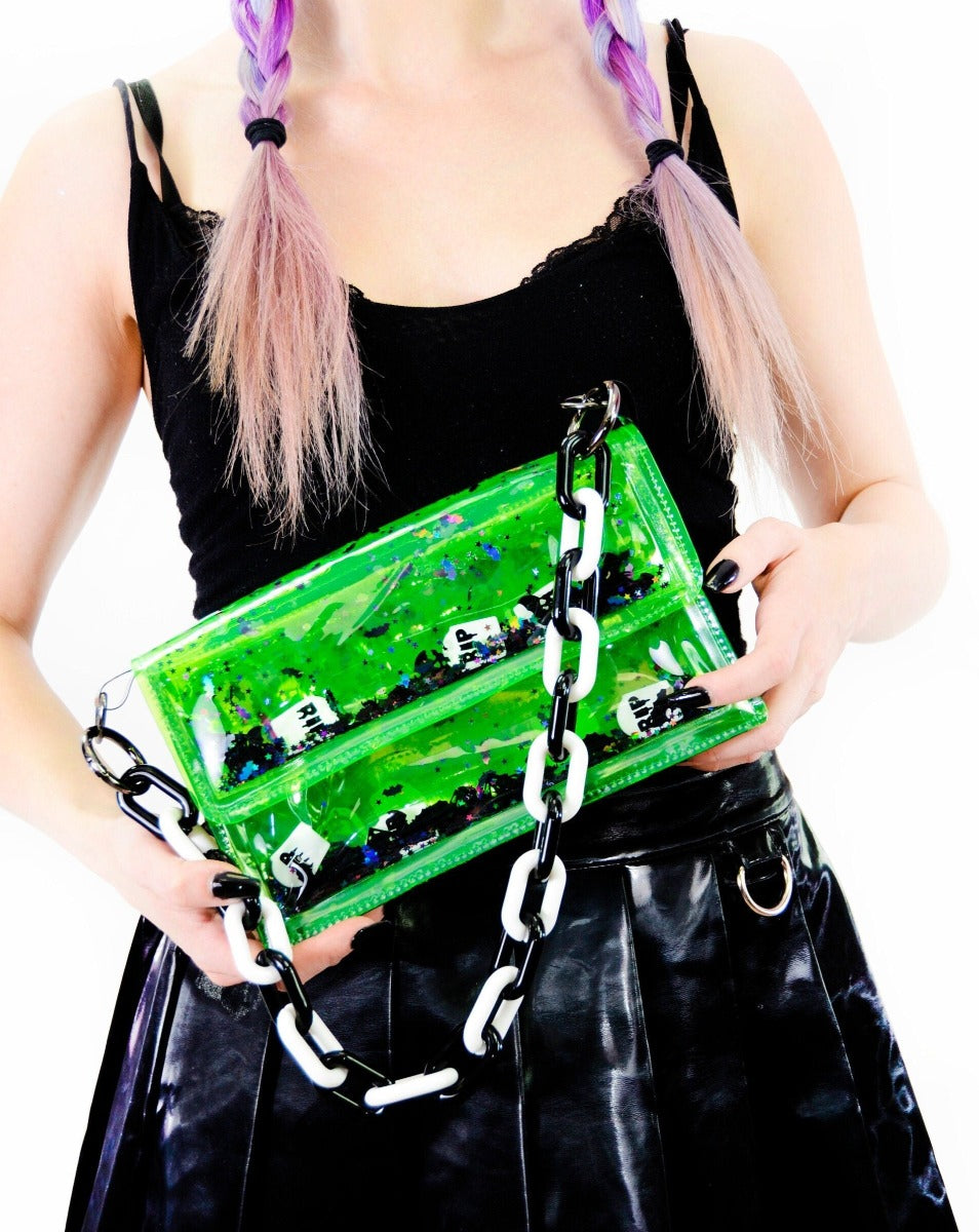 Liquid Glitter Mini Purse - Recently Departed - Electric Bubblegum