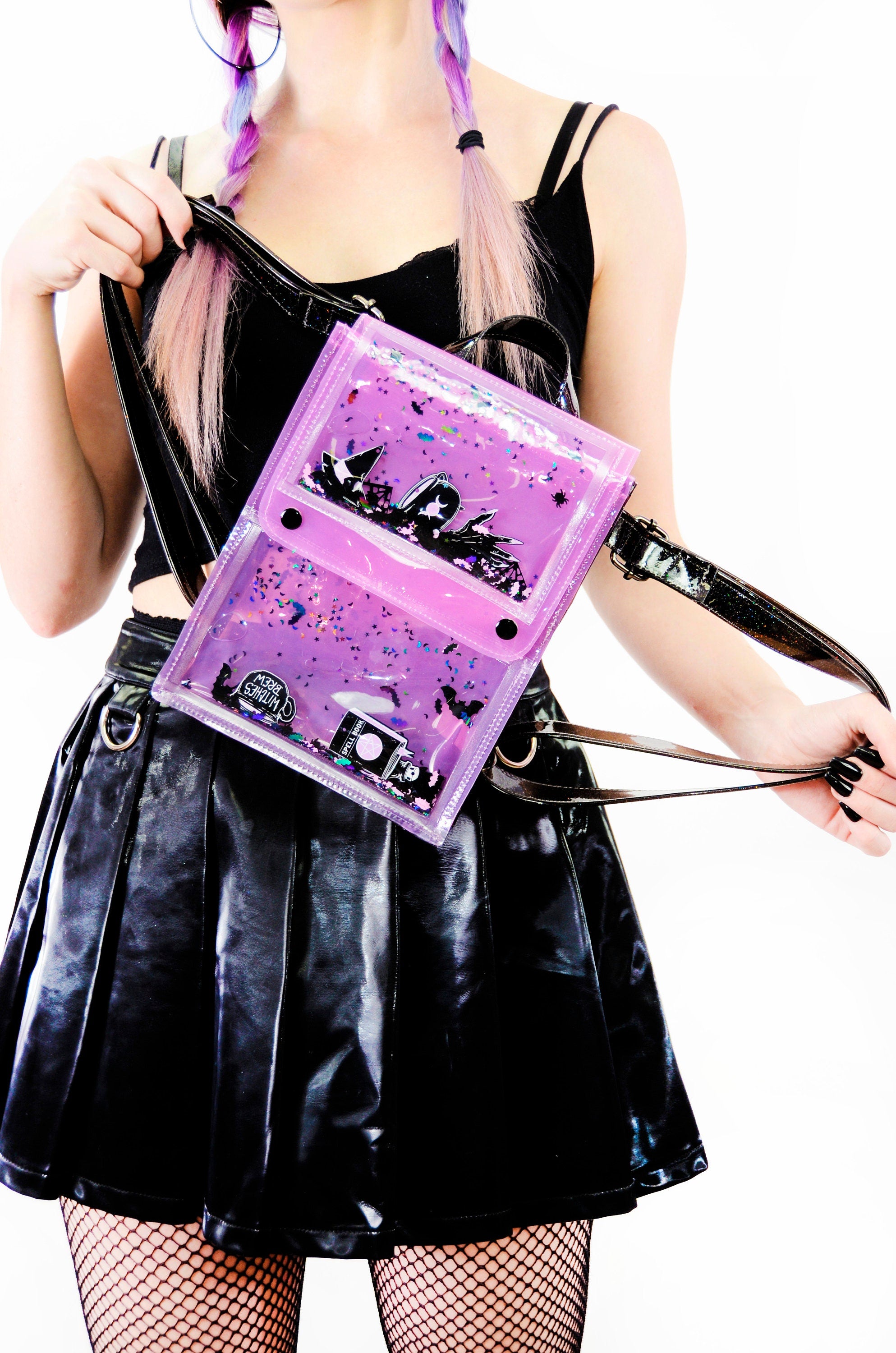 Liquid Glitter Mini Backpack - Practical Magic - Electric Bubblegum