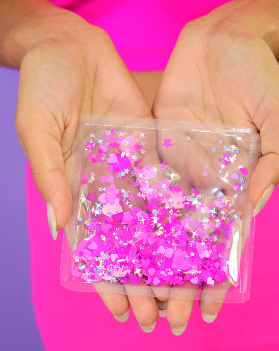 Liquid Glitter Sparkle Square - Cosmic Unicorn - Electric Bubblegum