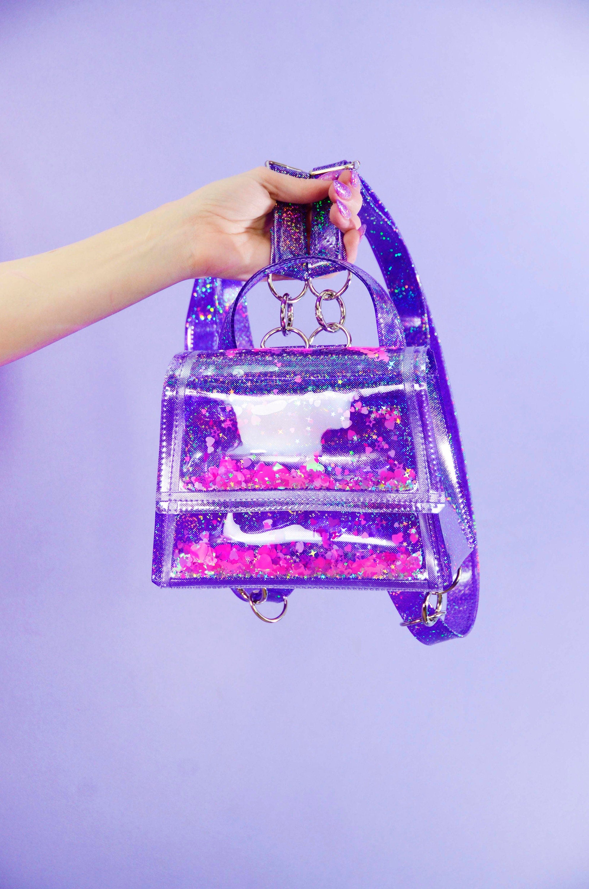 Liquid Glitter Doll Backpack - Cosmic Unicorn - Electric Bubblegum