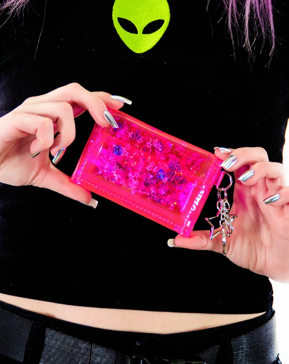 Glitter Goo Tiny Wallet- Galaxy Girl - Electric Bubblegum