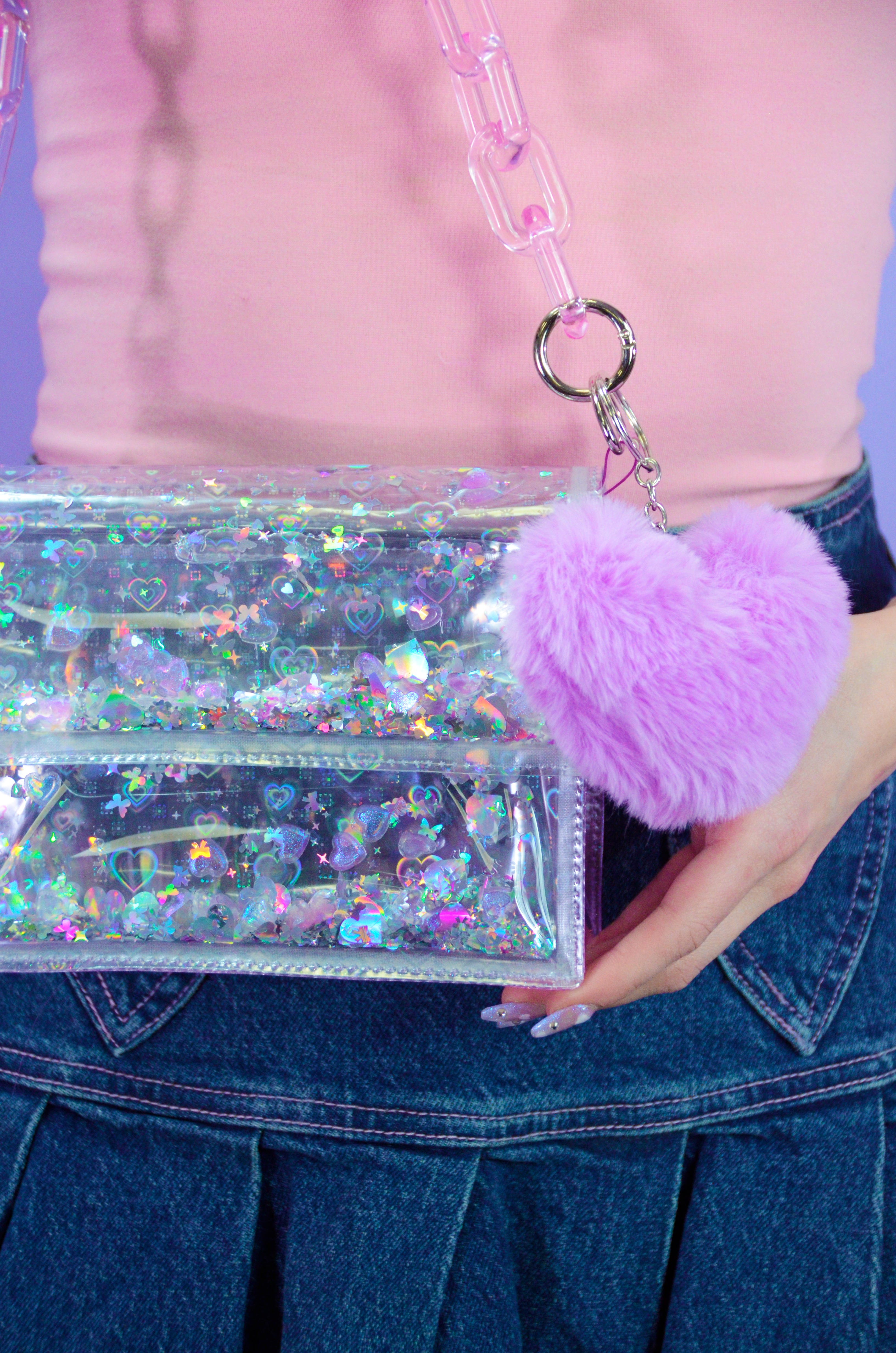 Liquid Glitter Mini Purse - Popstar