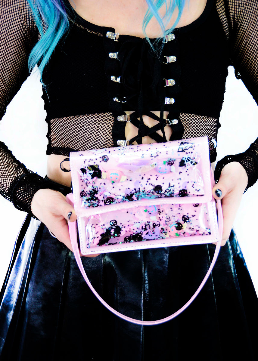 Liquid Glitter Mini Purse - Baby Ghoul