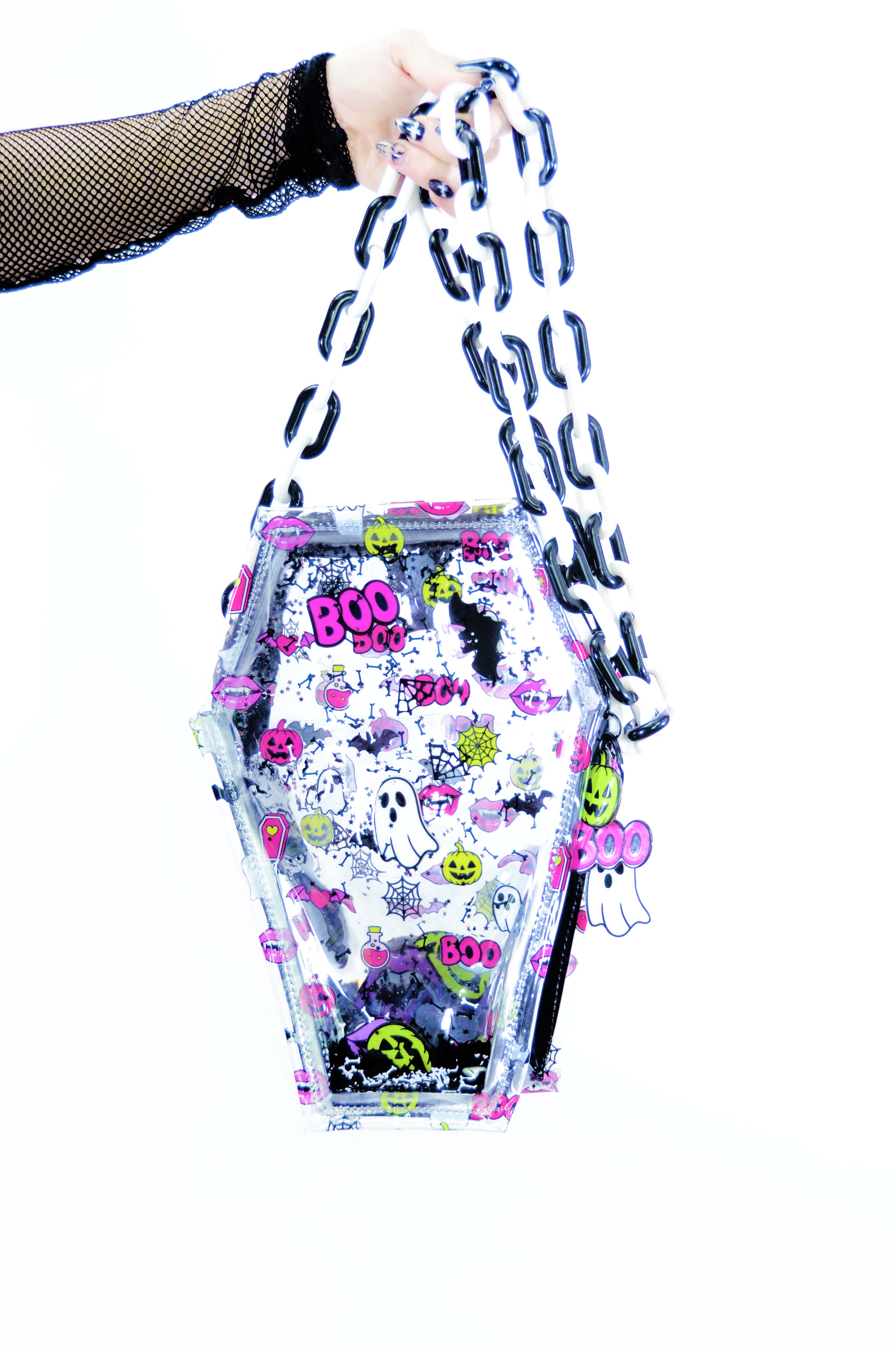 Liquid Glitter 2 in 1 Backpack/ Crossbody Purse - Neon Nightmares - Electric Bubblegum