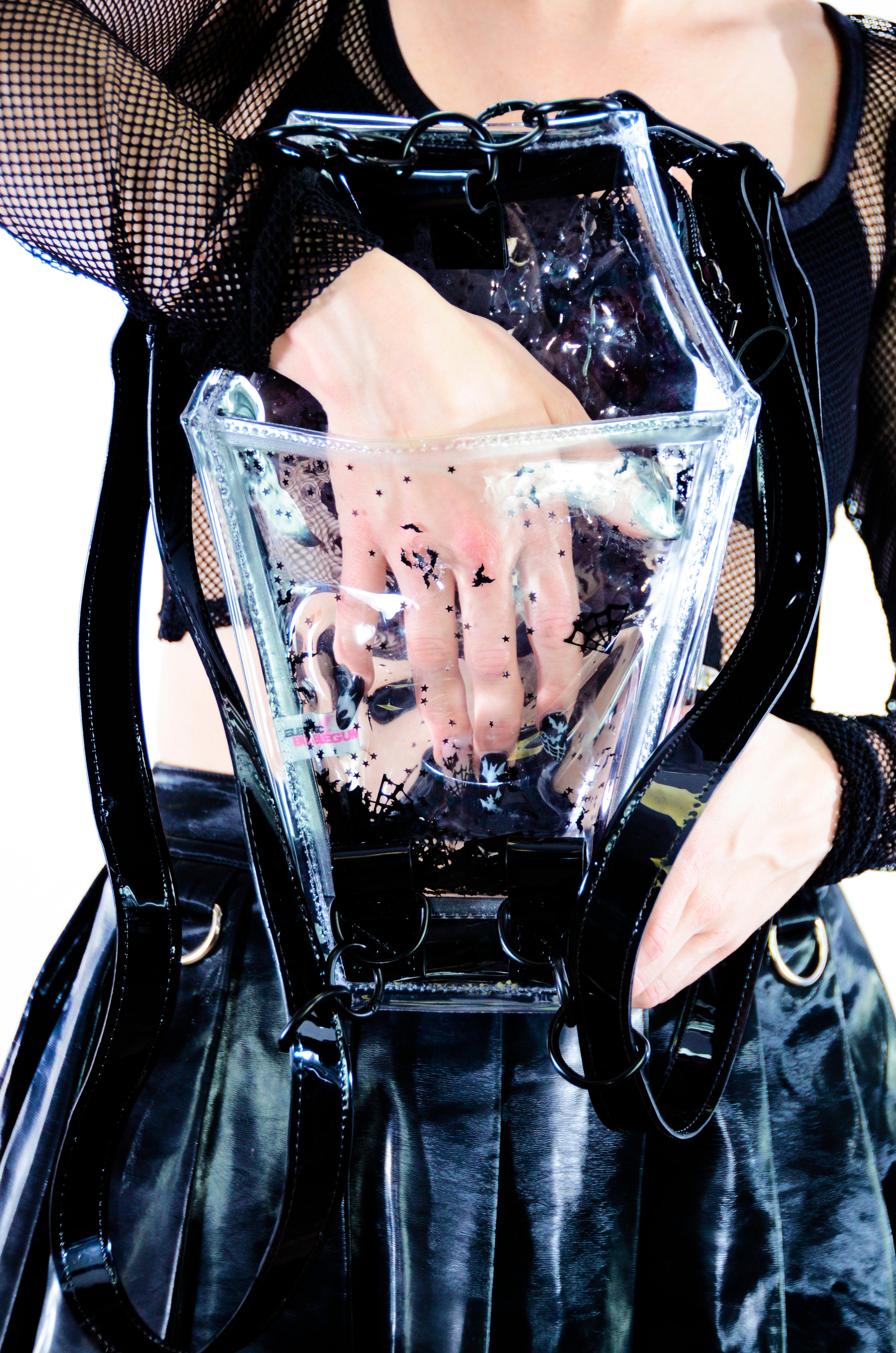 Liquid Glitter 2 in 1 Backpack/Crossbody Purse - Tangled in Terror - Electric Bubblegum