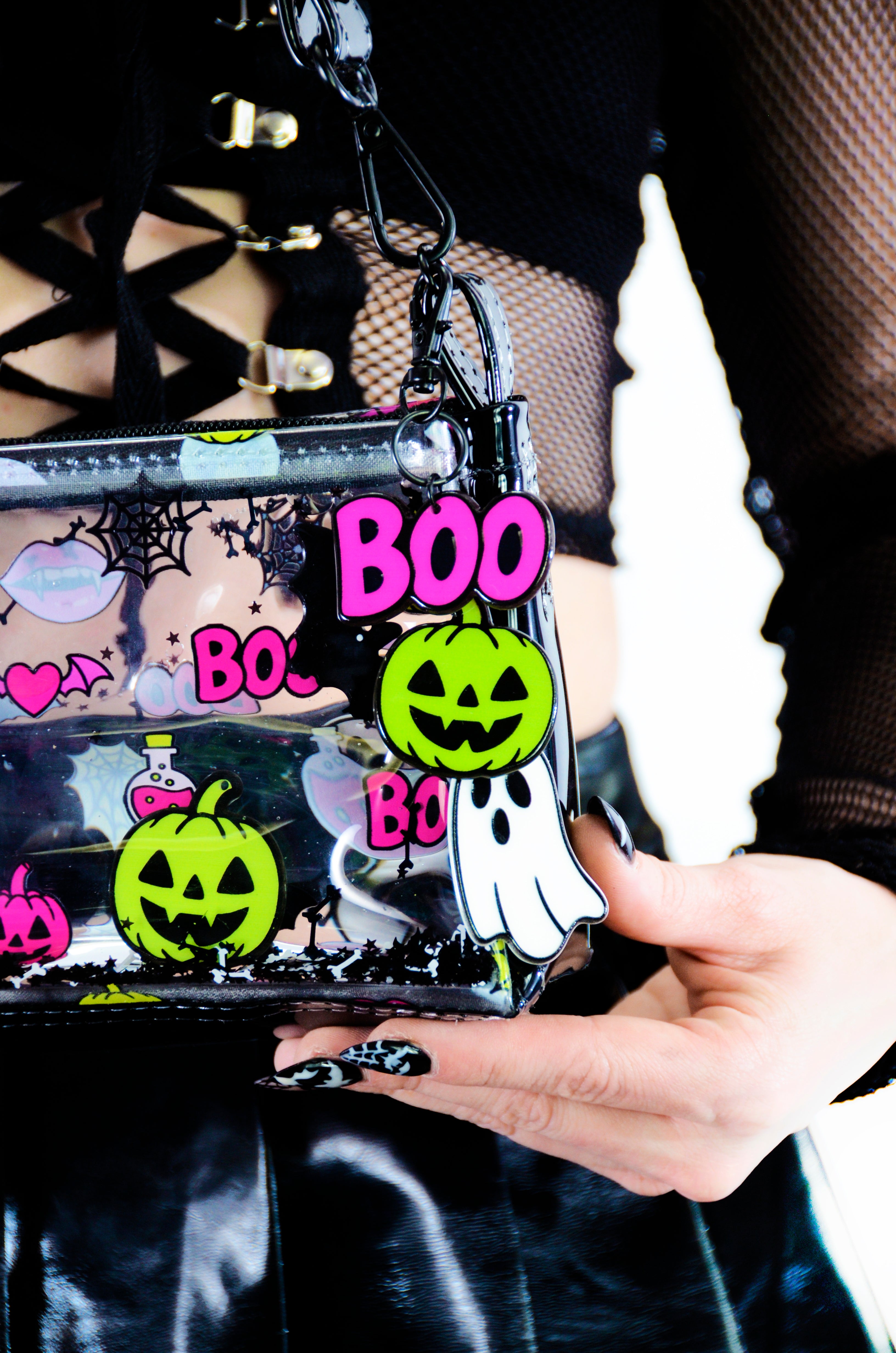 Liquid Glitter Mini Zip Purse - Neon Nightmares