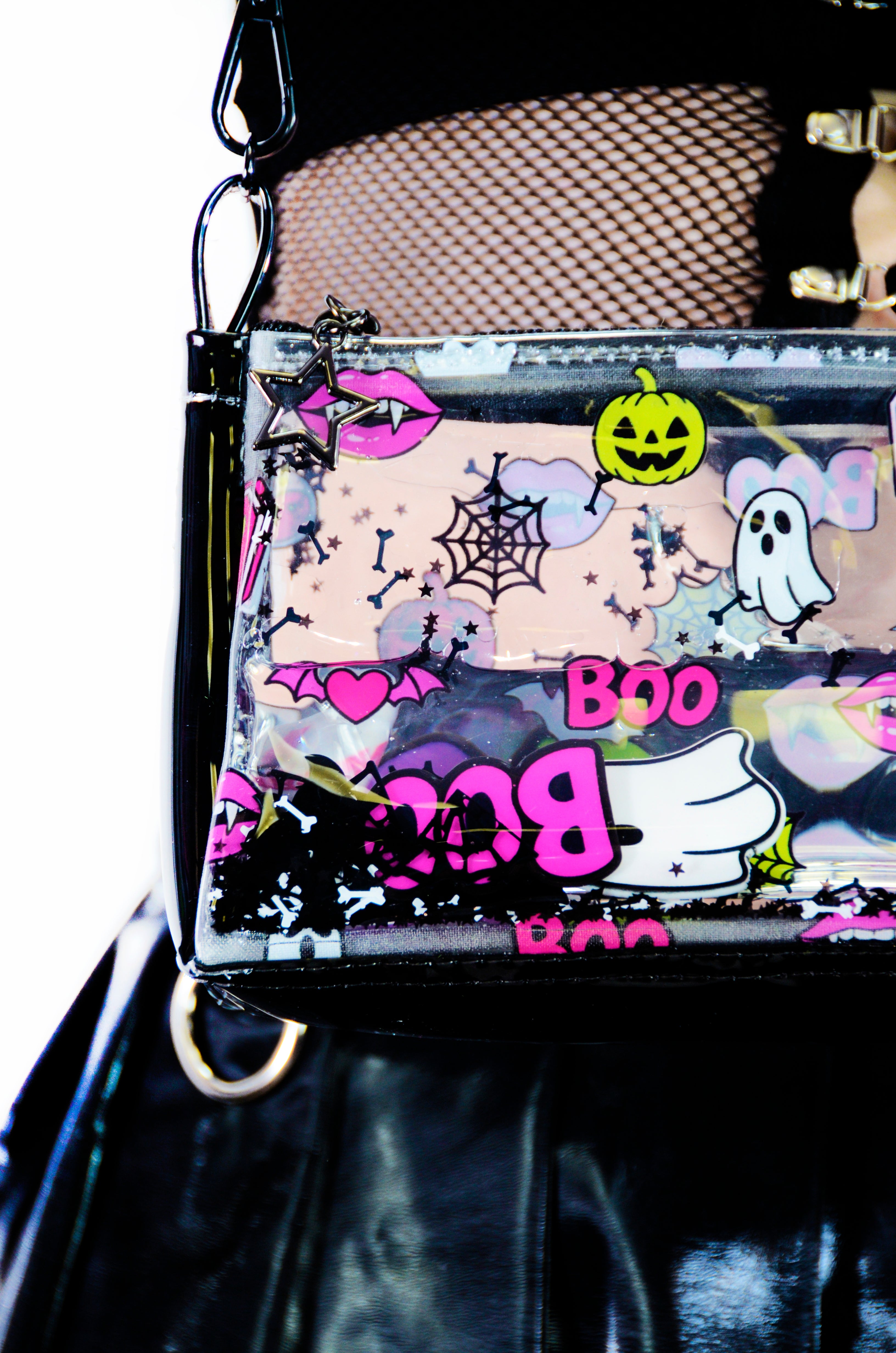 Liquid Glitter Mini Zip Purse - Neon Nightmares