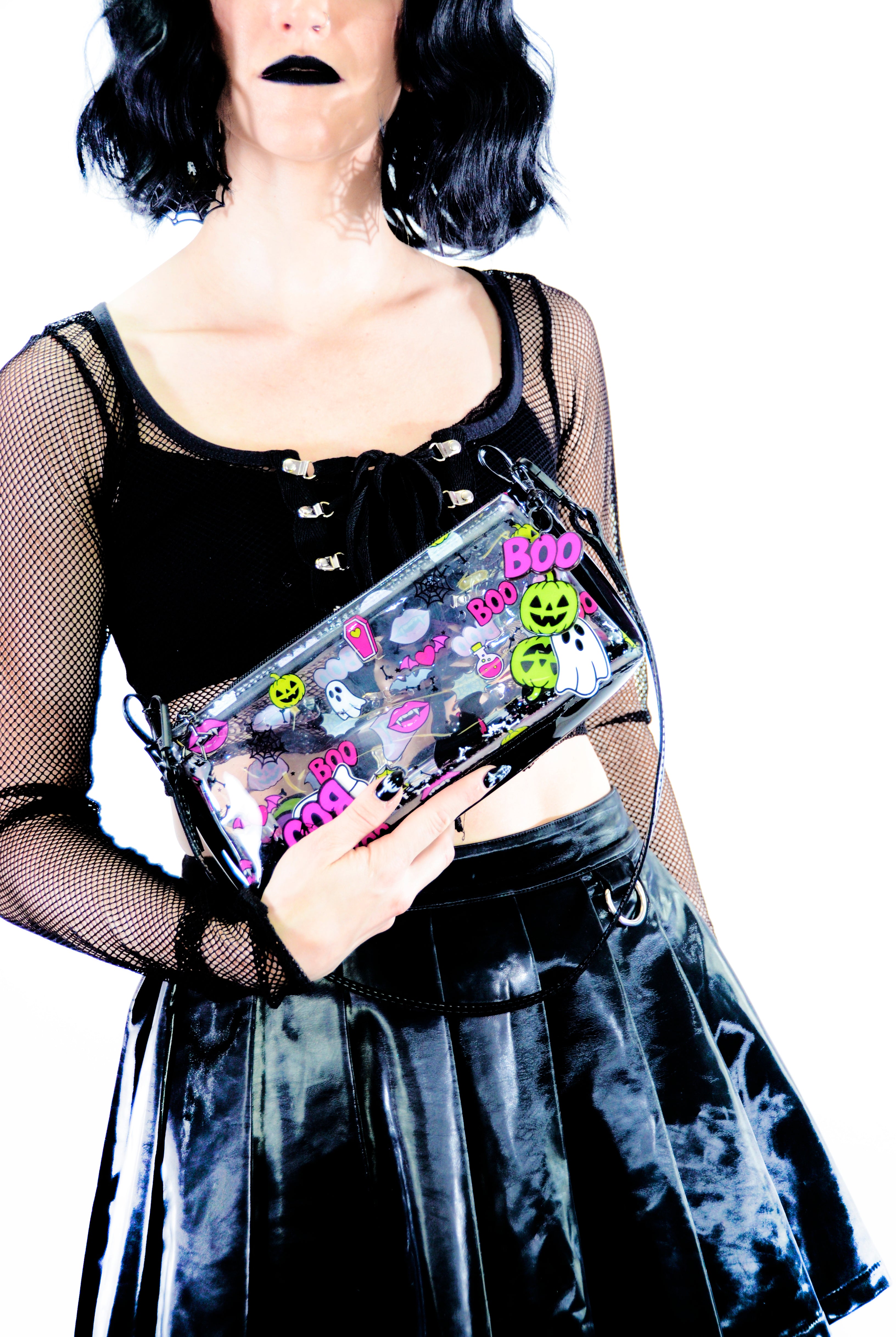Liquid Glitter Mini Zip Purse - Neon Nightmares