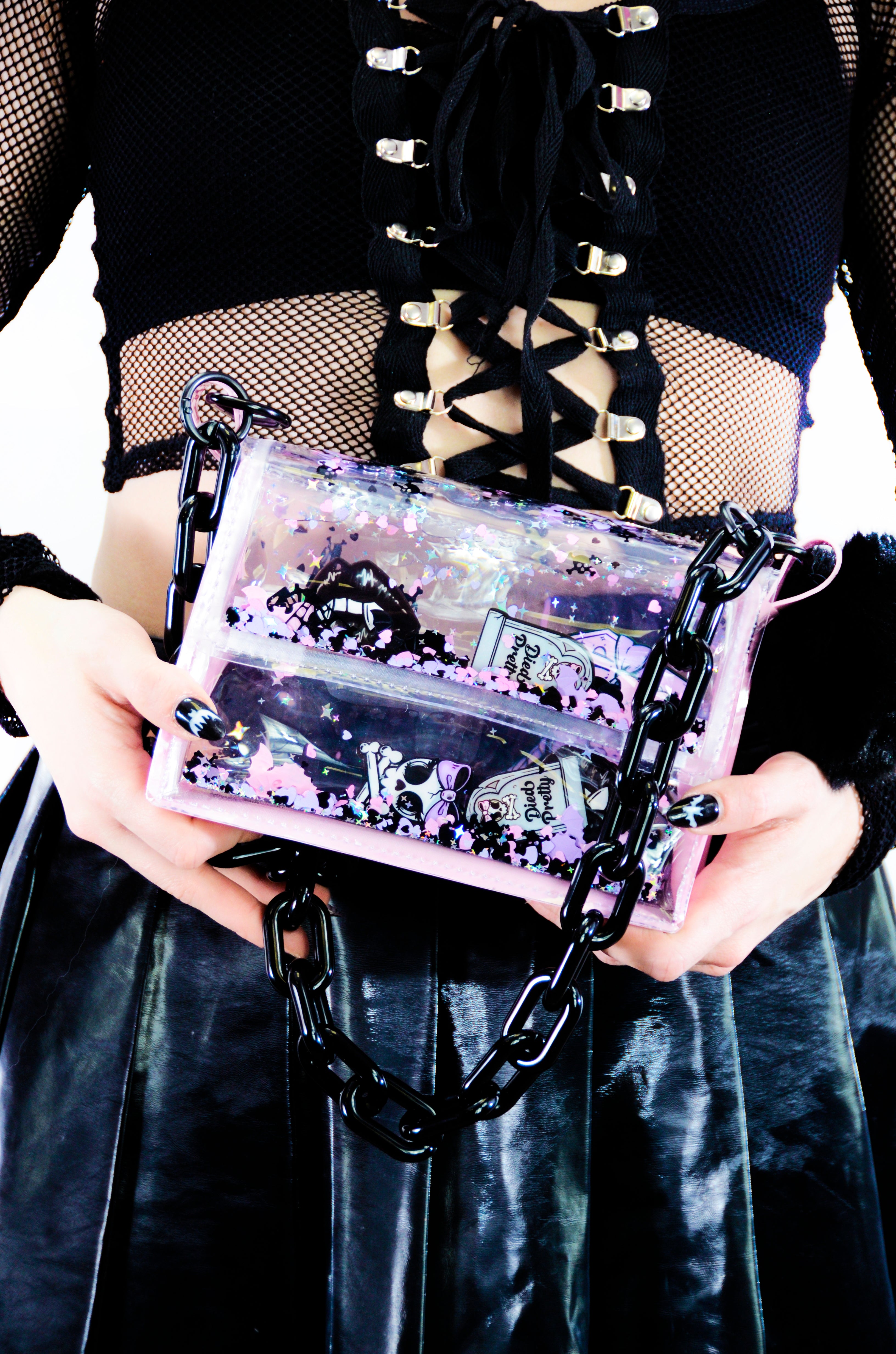 Liquid Glitter Mini Purse - Died Pretty - Electric Bubblegum