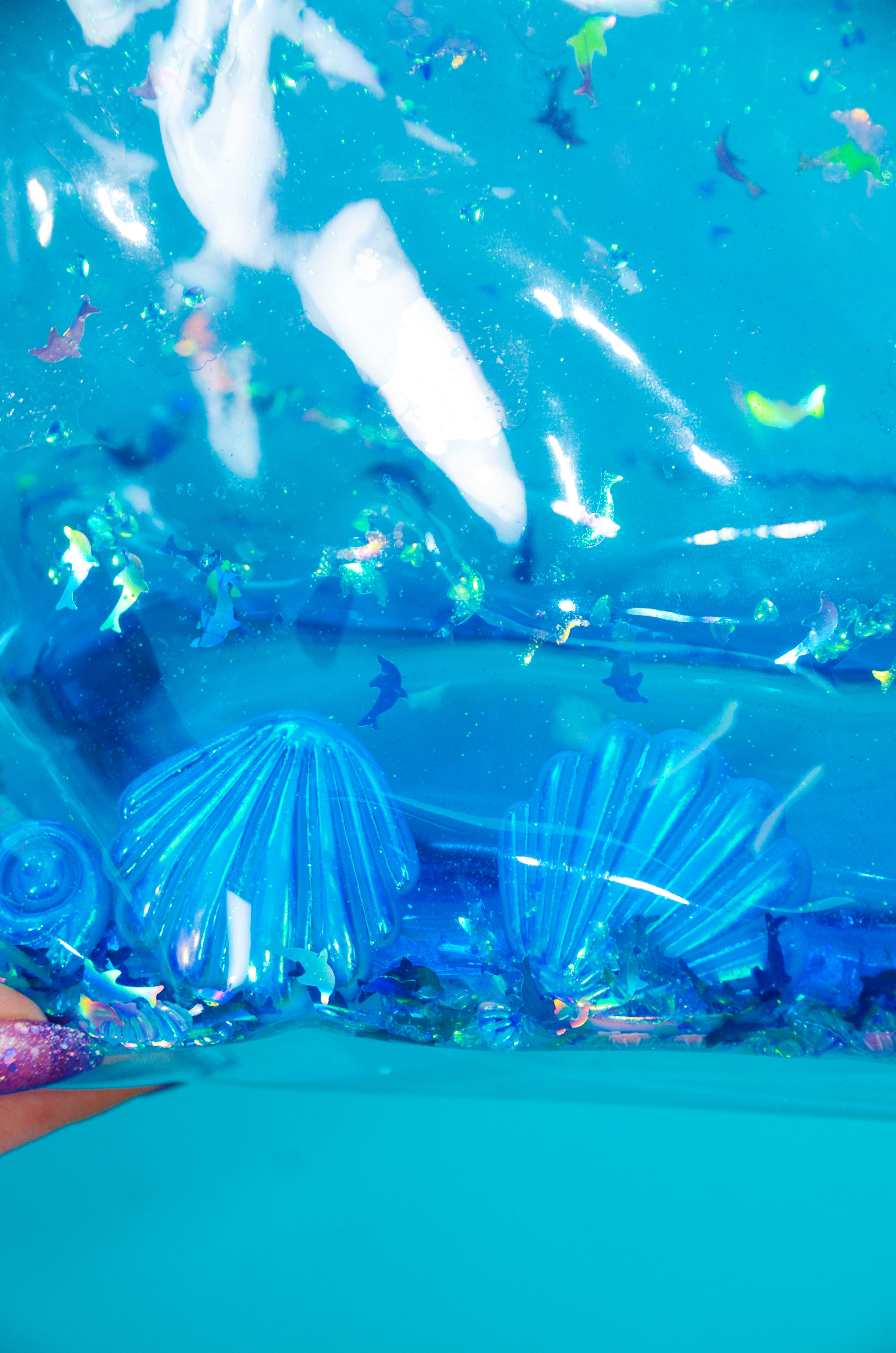 Liquid Glitter Beach Tote - Mermaid Magic - Electric Bubblegum