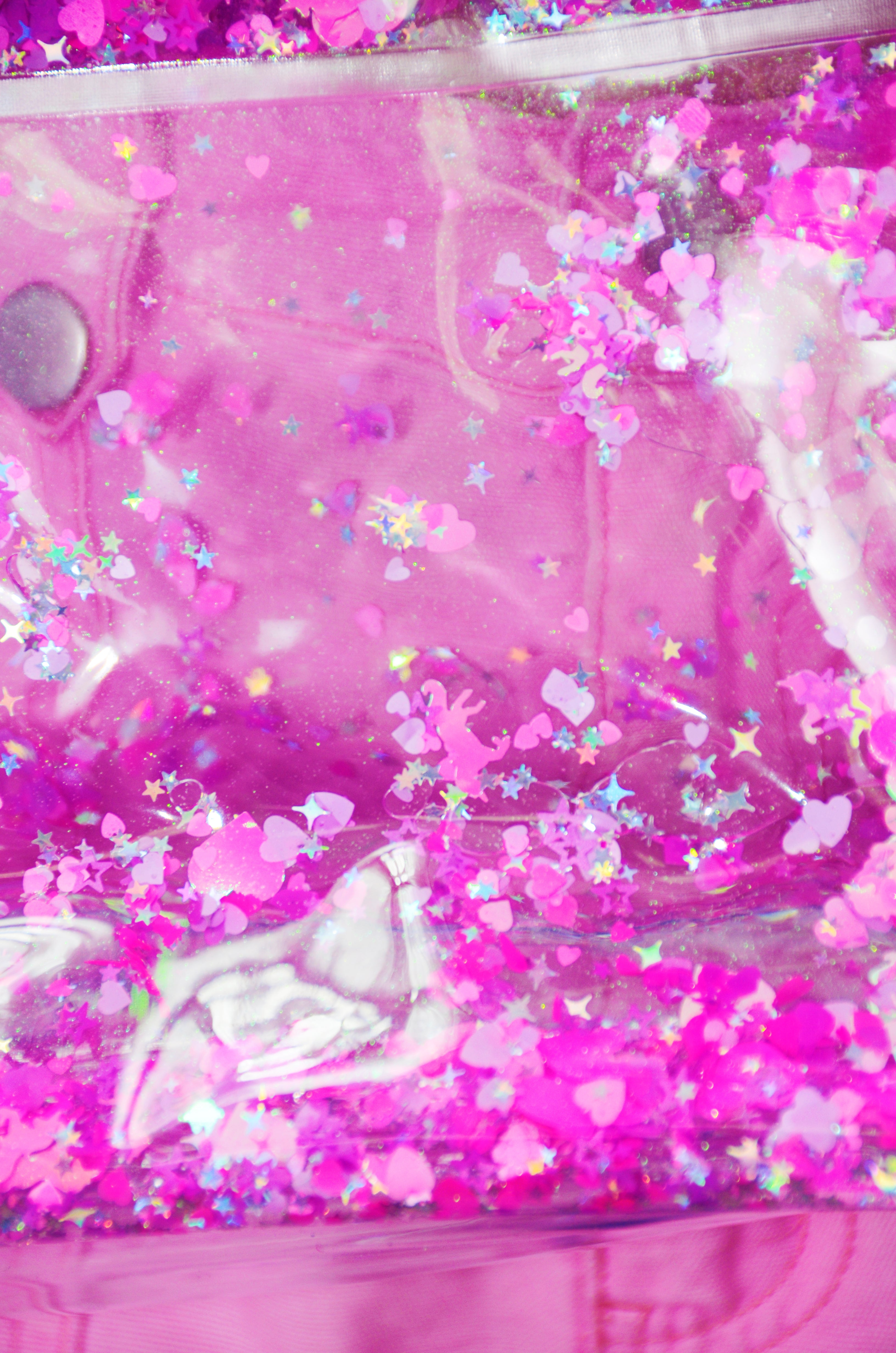 Liquid Glitter Beach Tote - Cosmic Unicorn - Electric Bubblegum