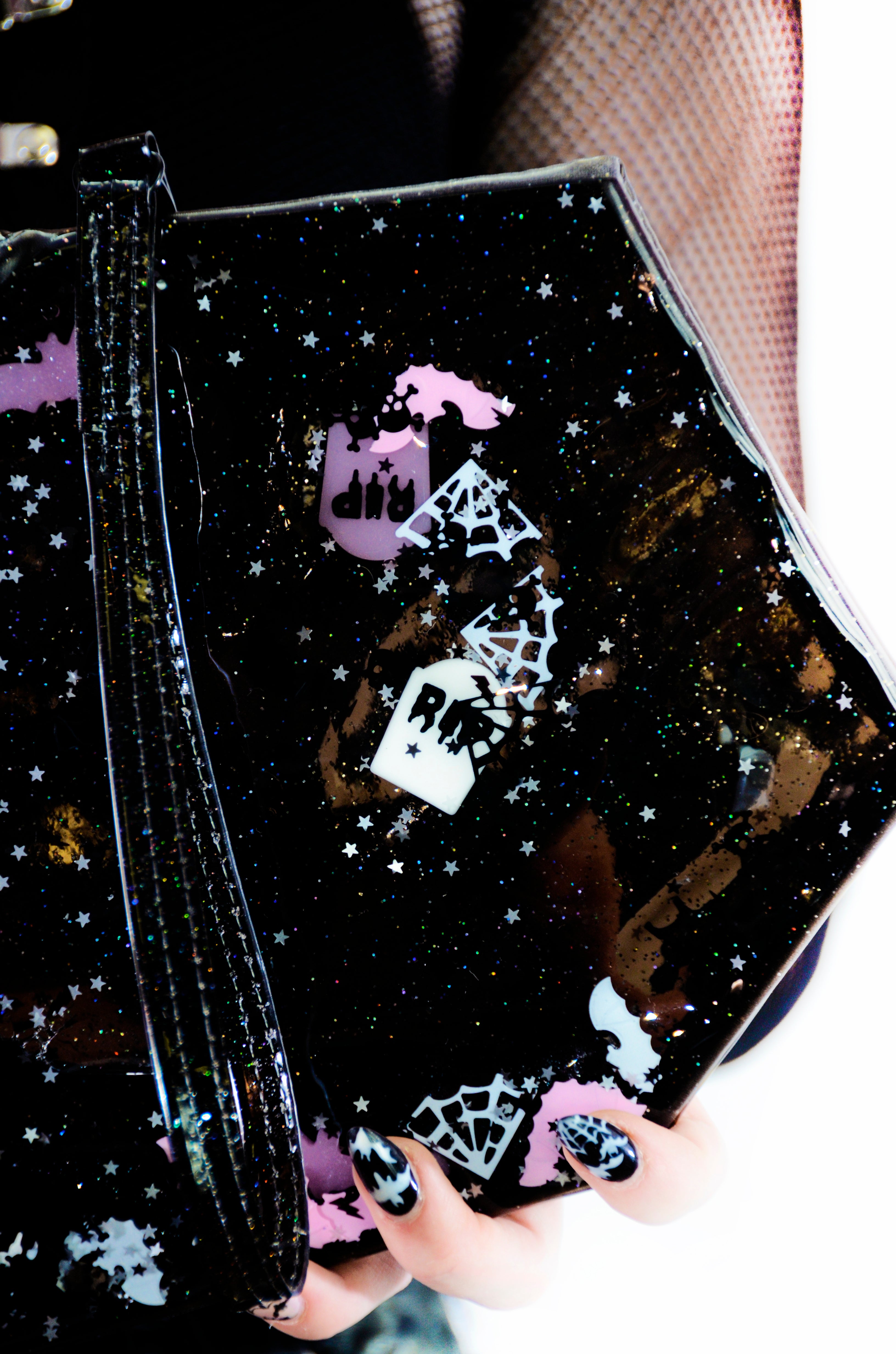 Liquid Glitter Coffin Clutch - Cemetery Sweetheart - Electric Bubblegum