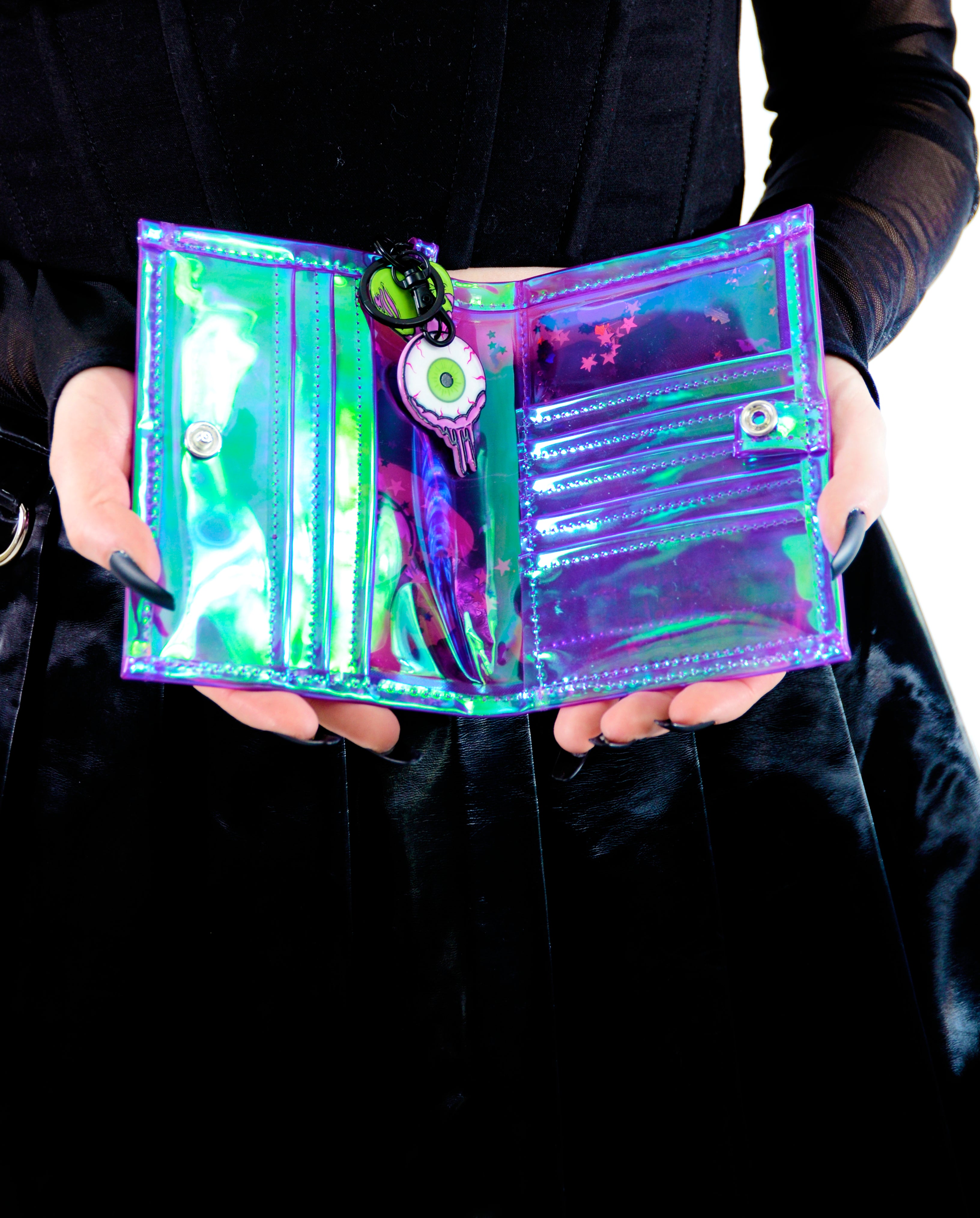 Liquid Glitter Mini Wallet - Monster Mash - Electric Bubblegum