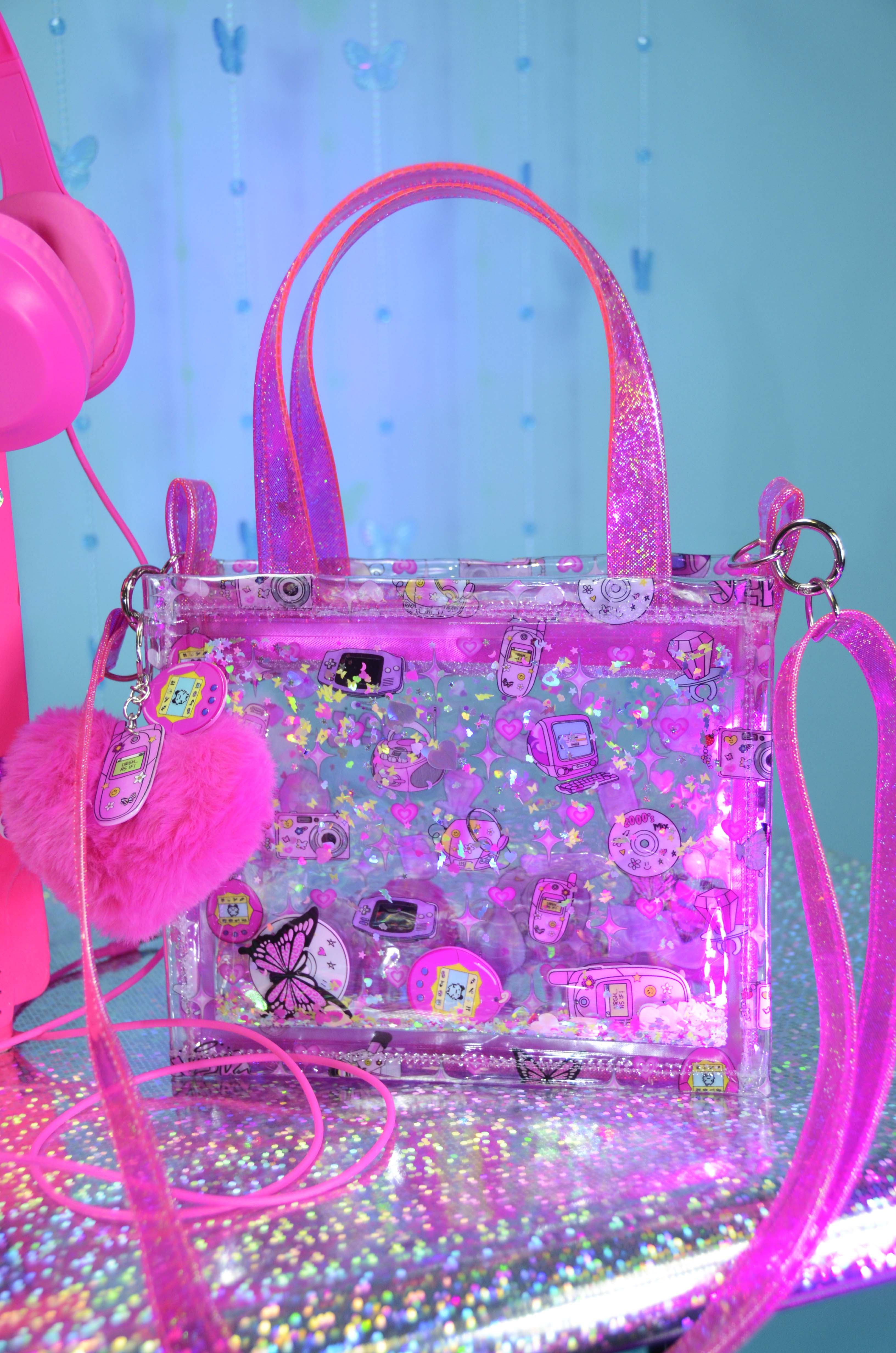 Liquid Glitter Mini Tote - Dot Com Cutie