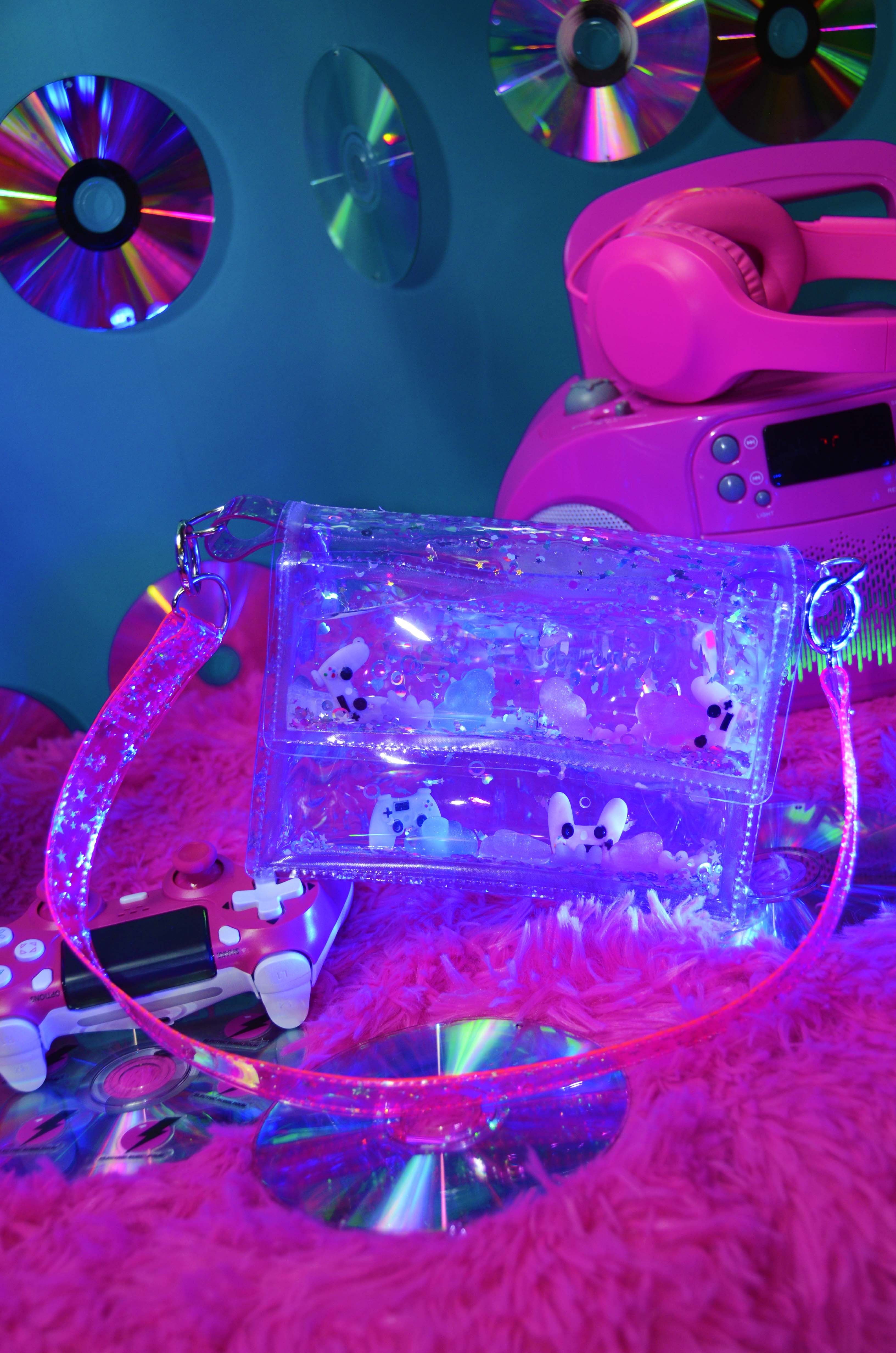 Liquid Glitter Mini Purse - Electric Dream Console