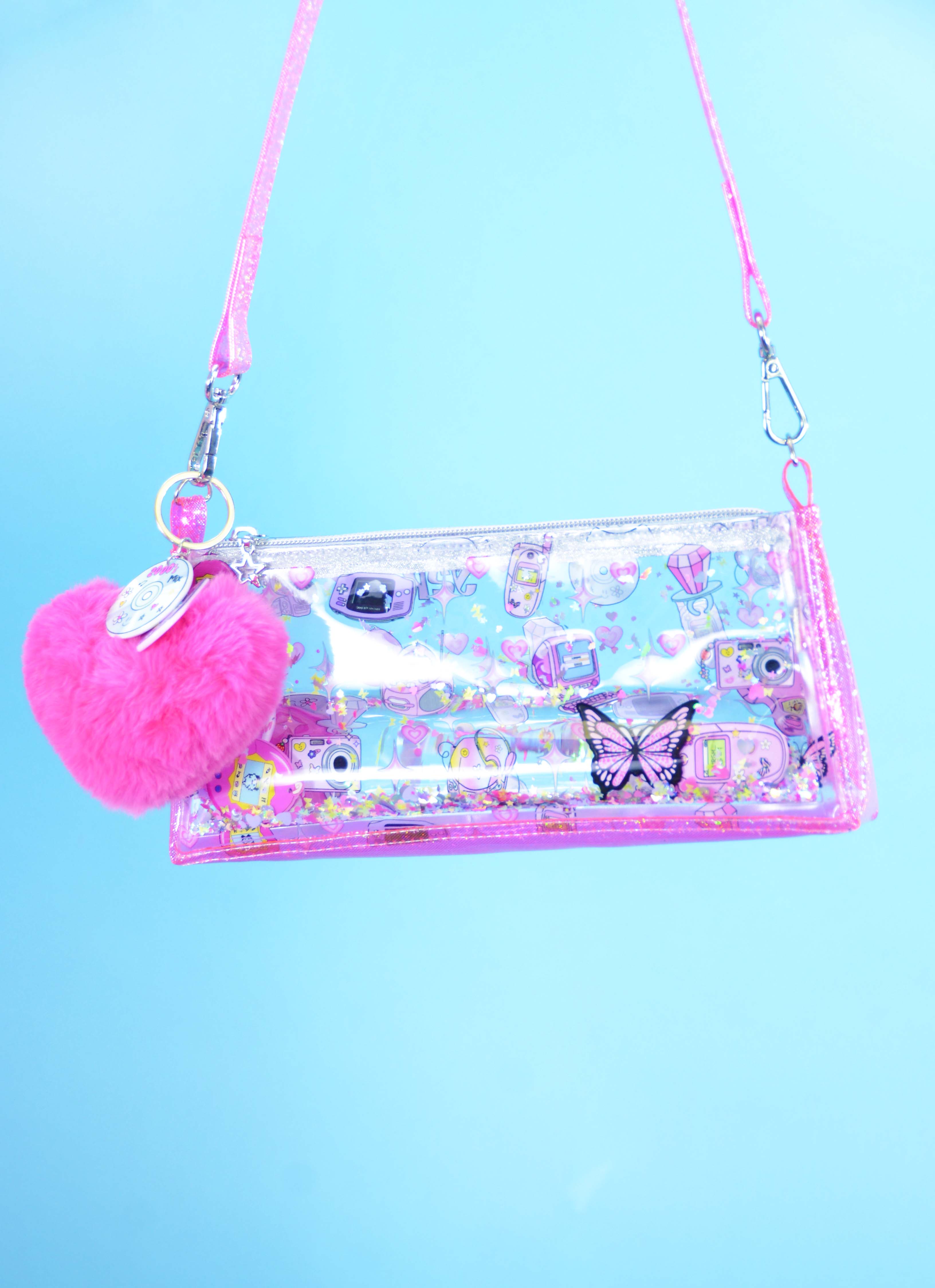 Liquid Glitter Mini Zip Purse - Dot Com Cutie