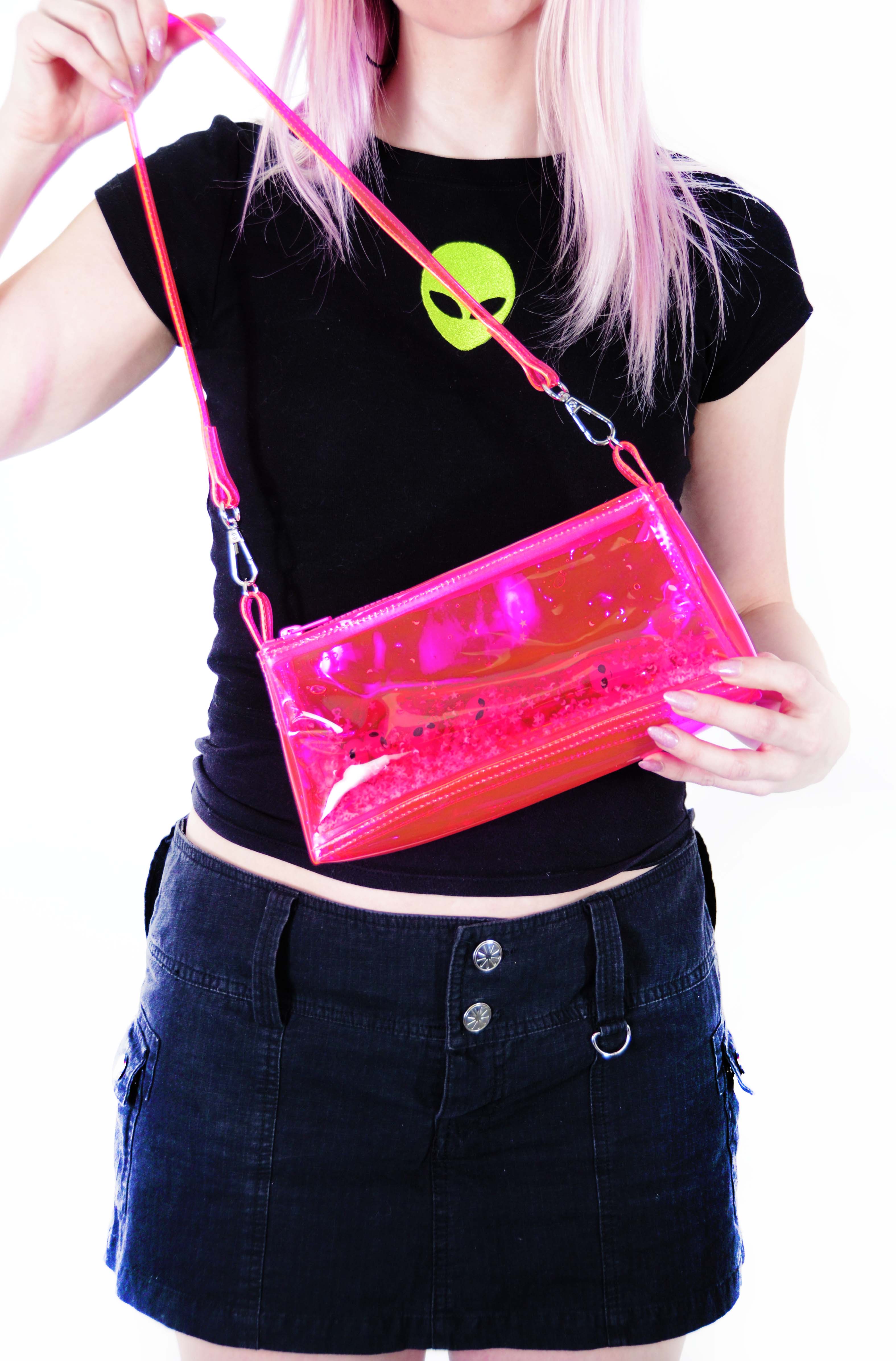 Glitter Goo Mini Zip Purse - Attack on Mars - Pink - Electric Bubblegum