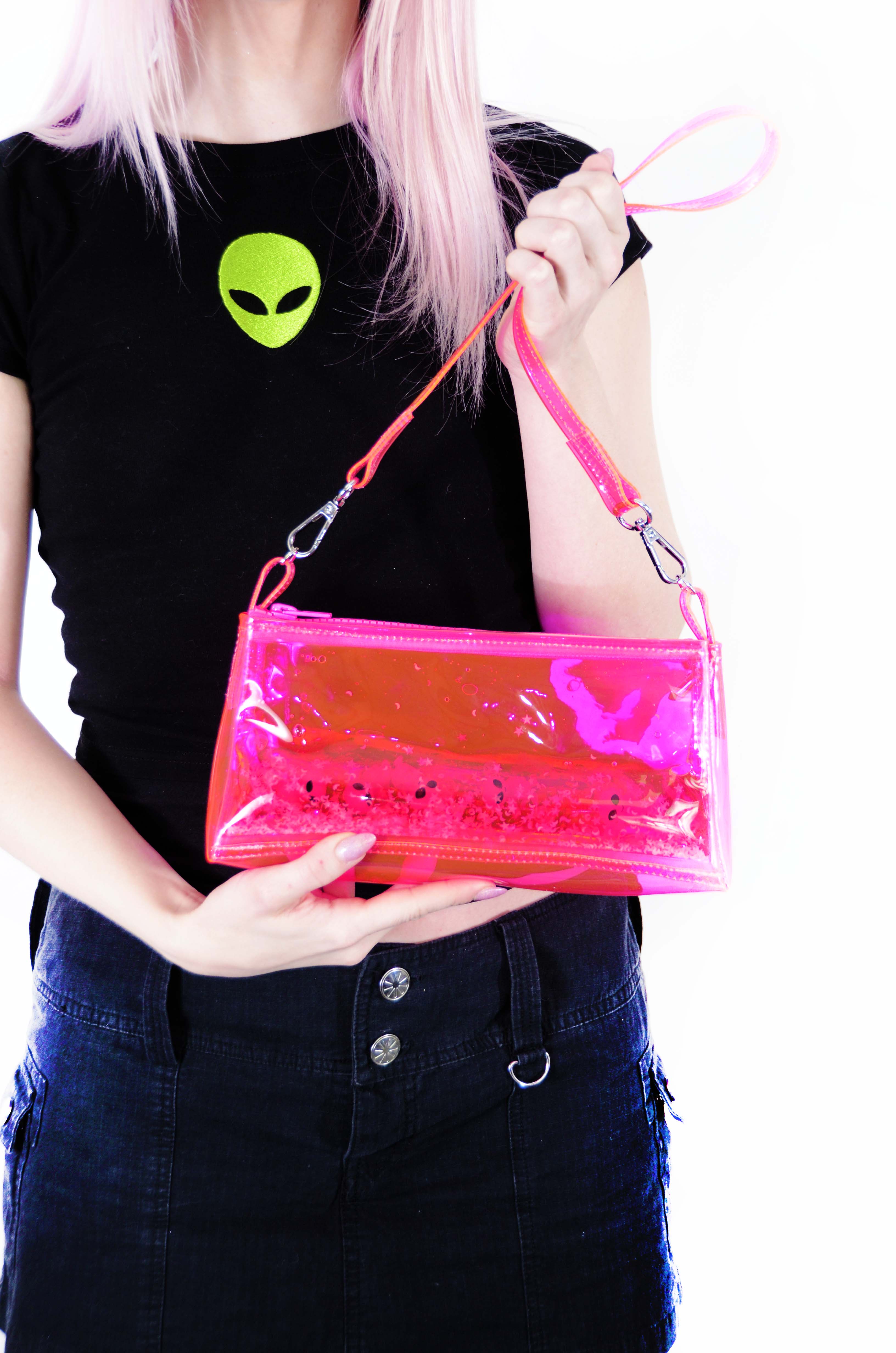 Glitter Goo Mini Zip Purse - Attack on Mars - Pink - Electric Bubblegum