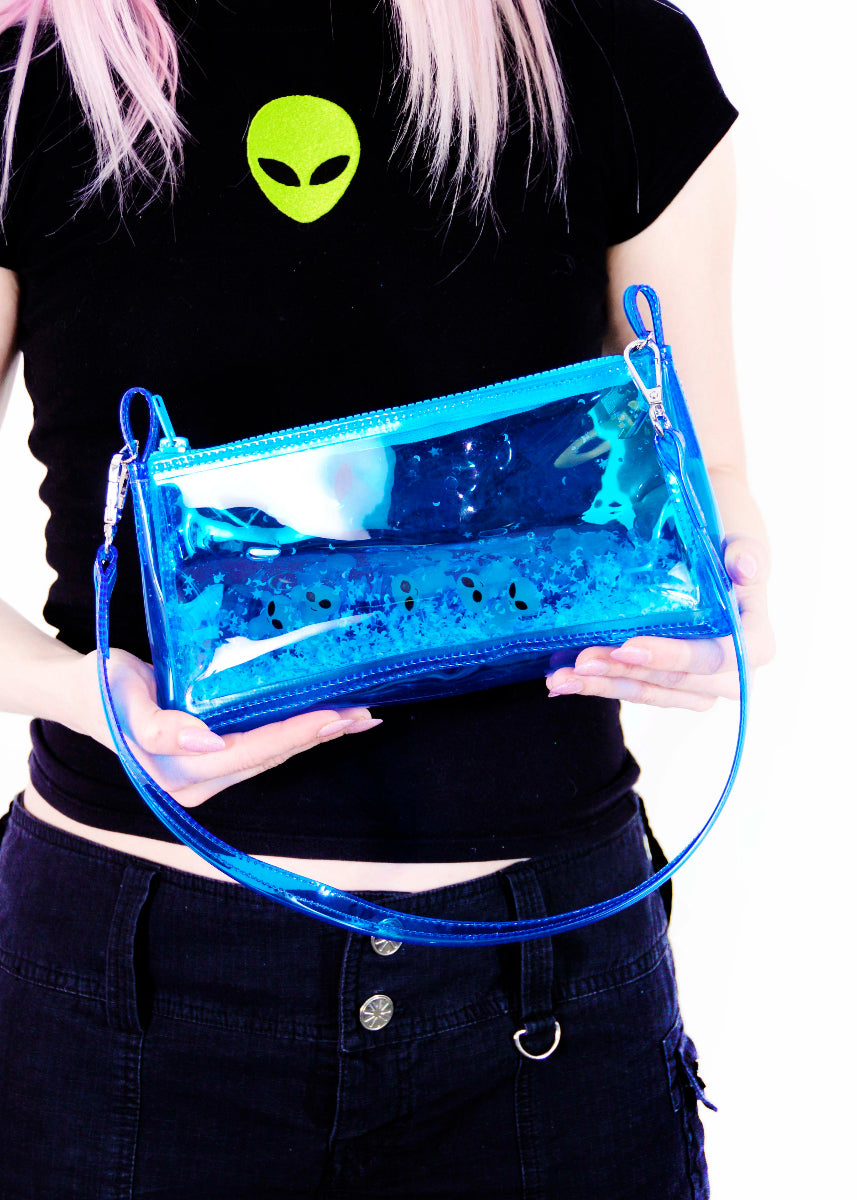 Glitter Goo Mini Zip Purse - Attack on Mars - Blue - Electric Bubblegum