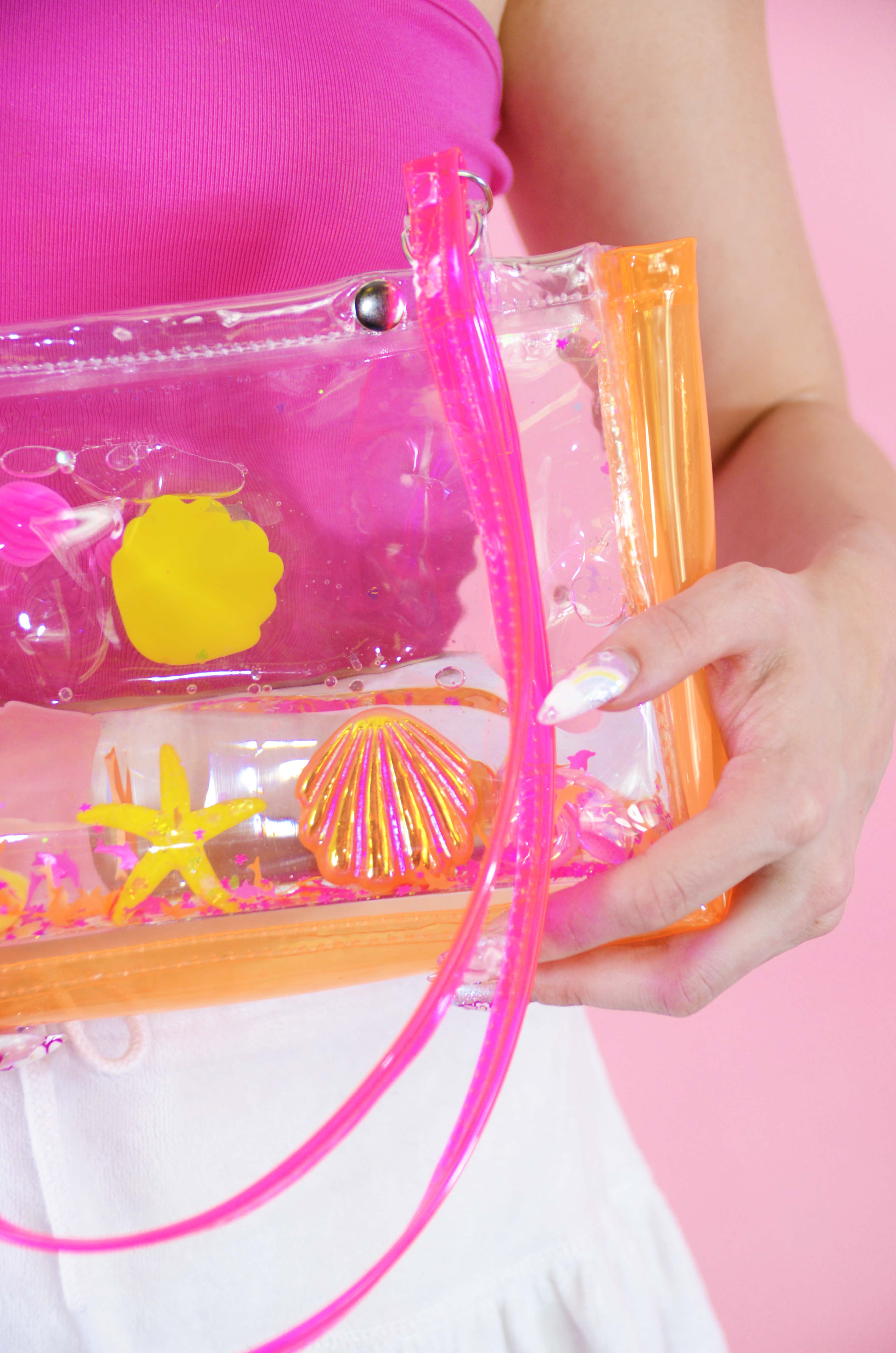 Liquid Glitter Snap Purse - Malibu Mermaid - Electric Bubblegum