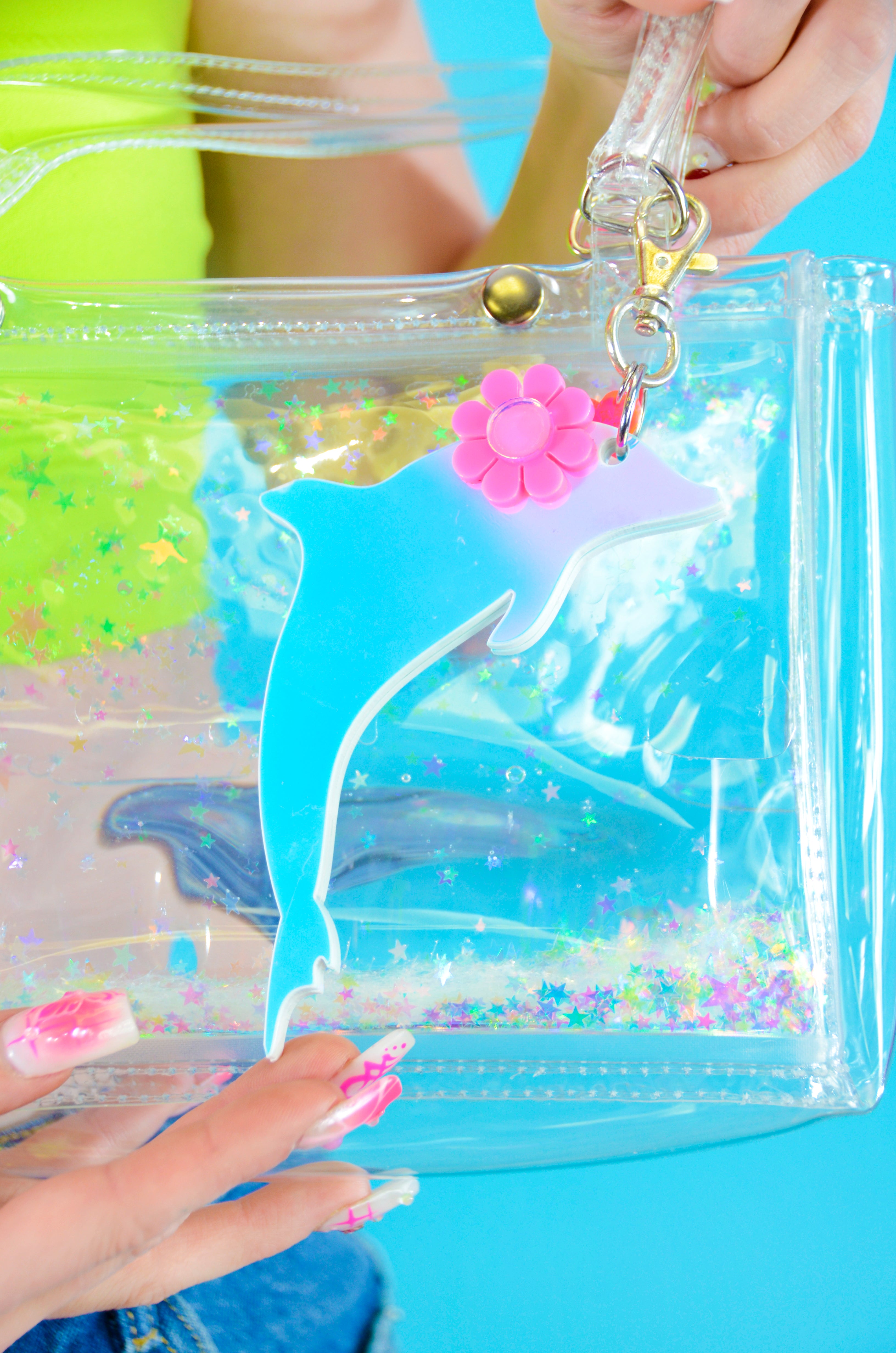 Electric Tide Dolphin Purse Charm