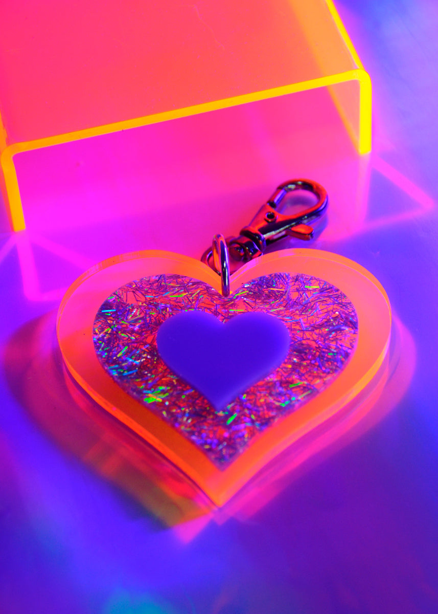 Love Beam Heart Purse Charm