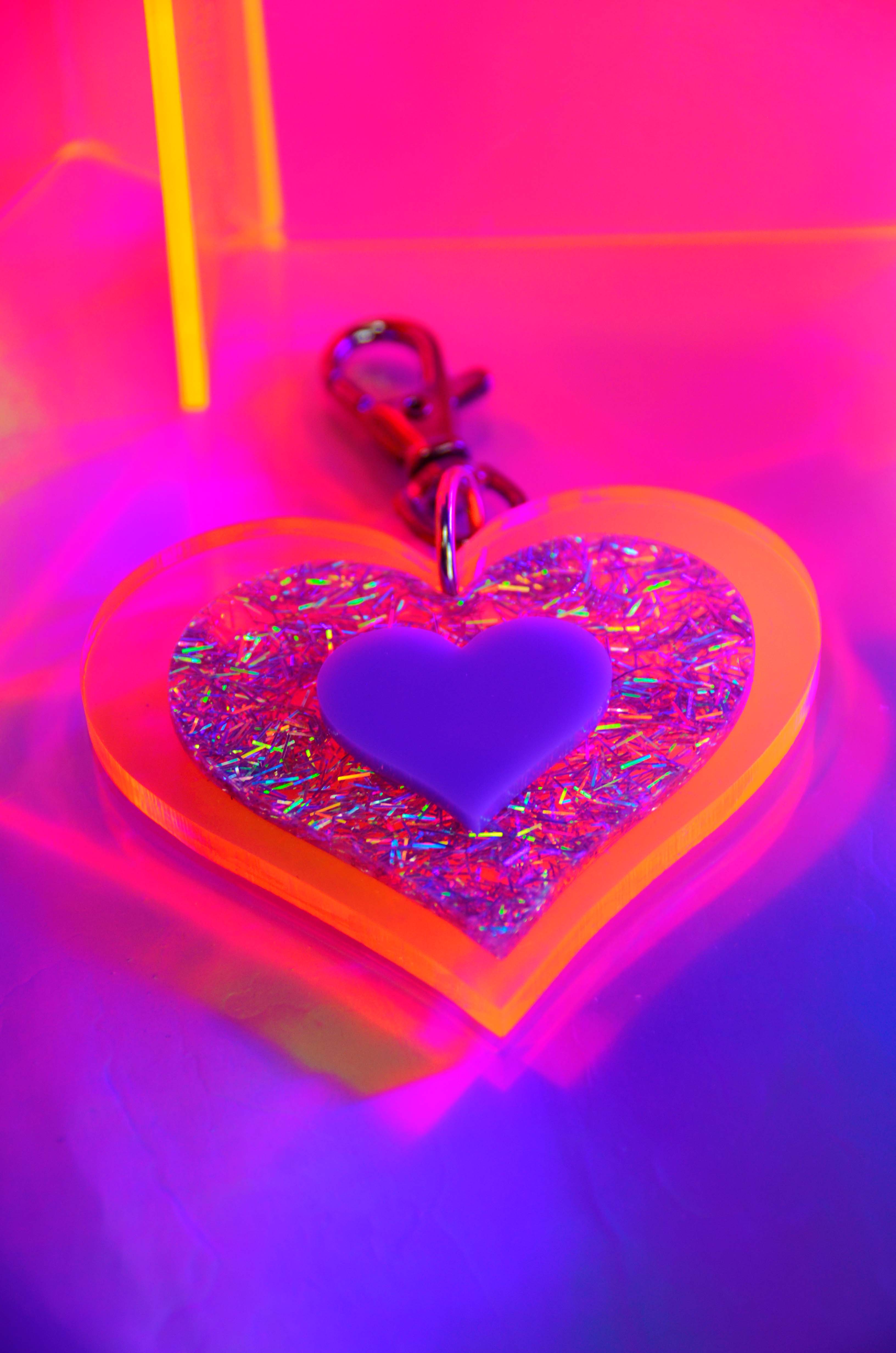 Love Beam Heart Purse Charm